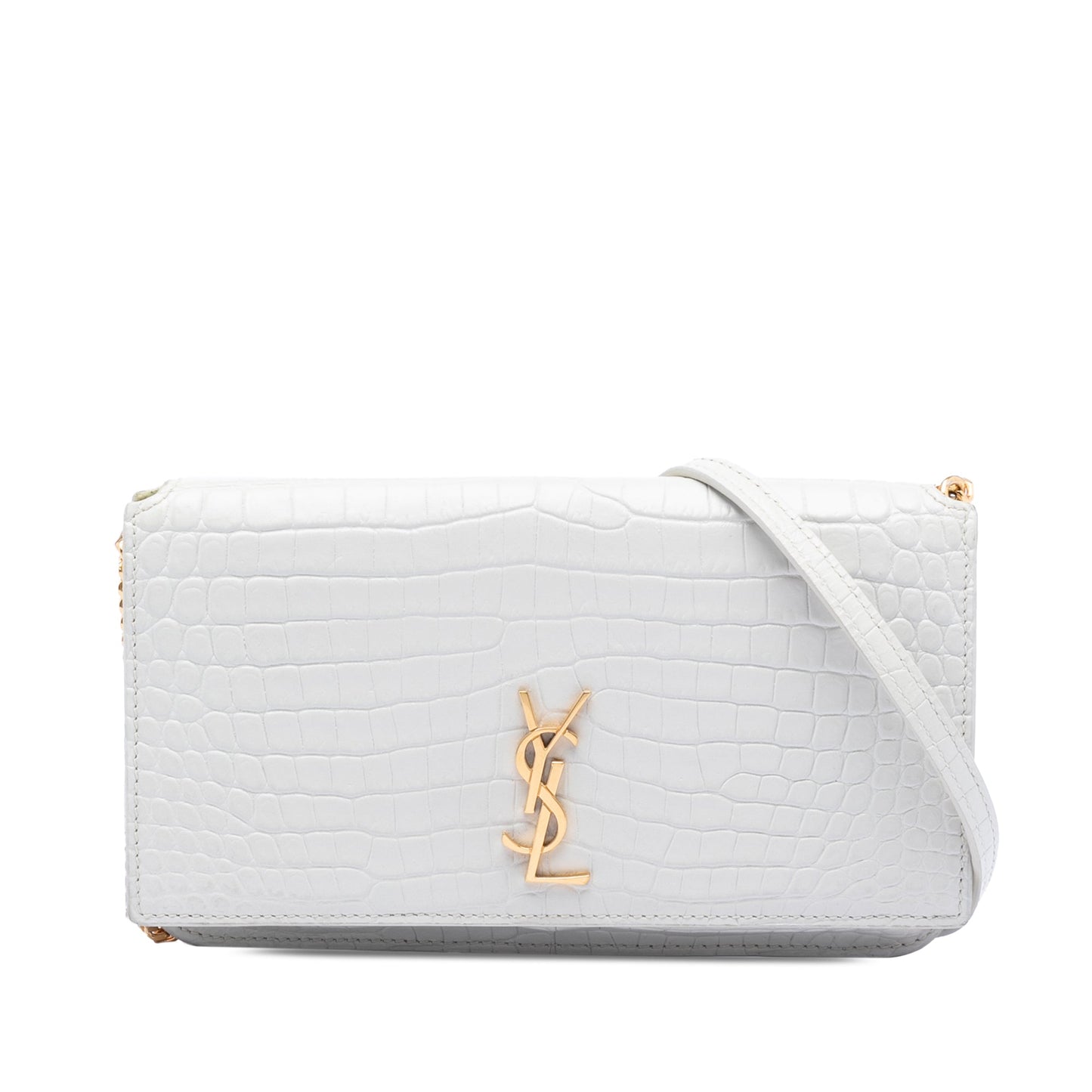 Croc Embossed Leather Monogram Cassandre Crossbody