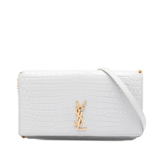 Croc Embossed Leather Monogram Cassandre Crossbody