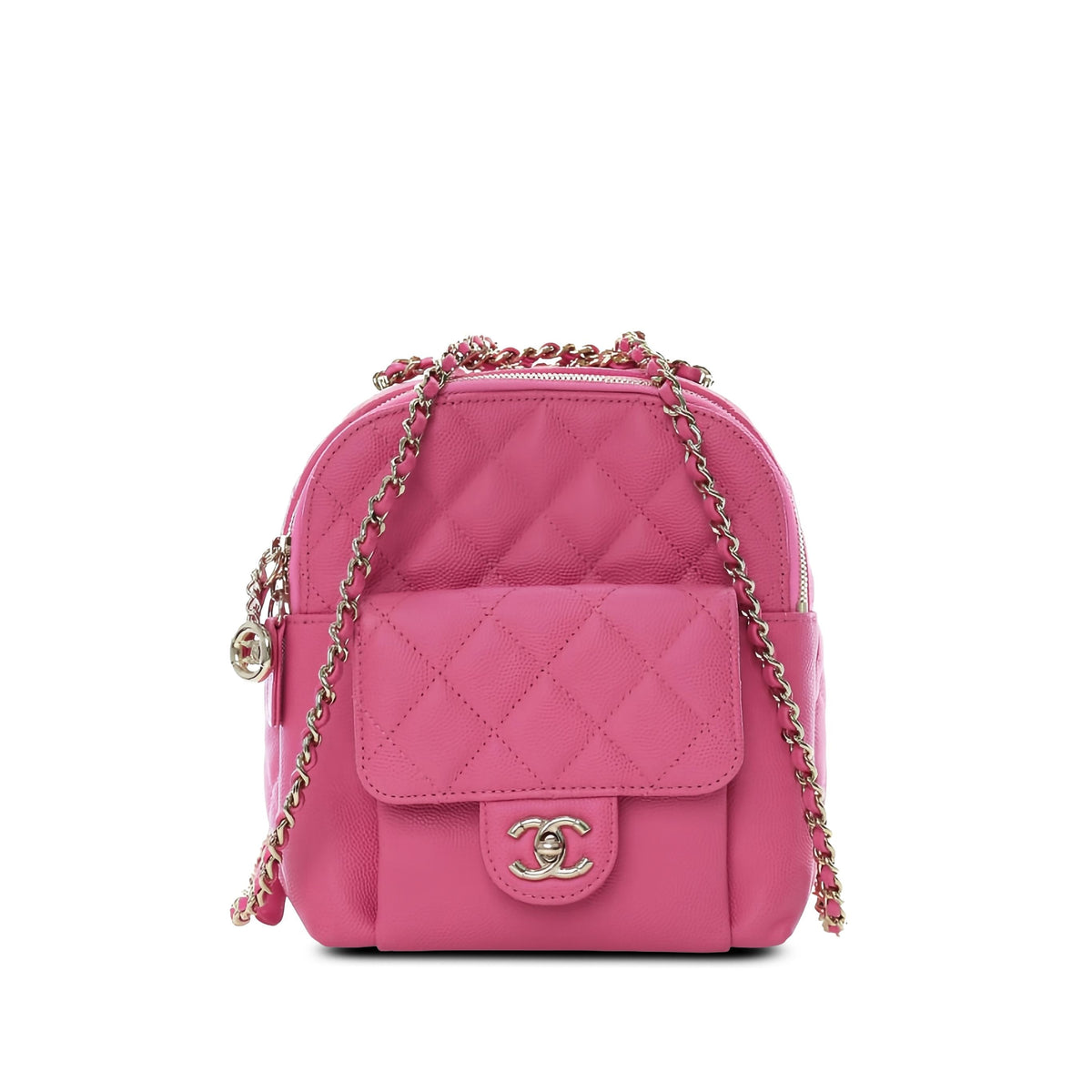 Chanel Small Quilted Caviar CC Day Backpack — Pink