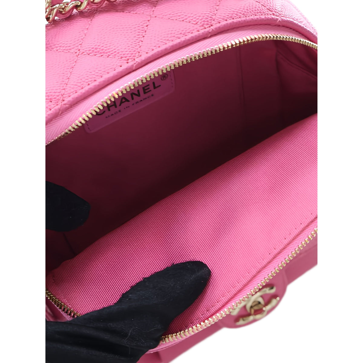 Chanel Small Quilted Caviar CC Day Backpack — Pink