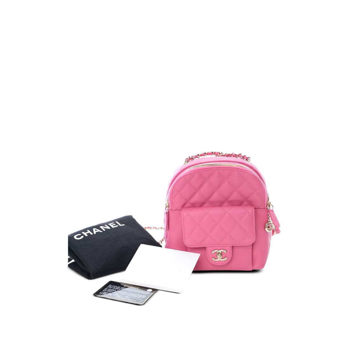 Chanel Small Quilted Caviar CC Day Backpack — Pink