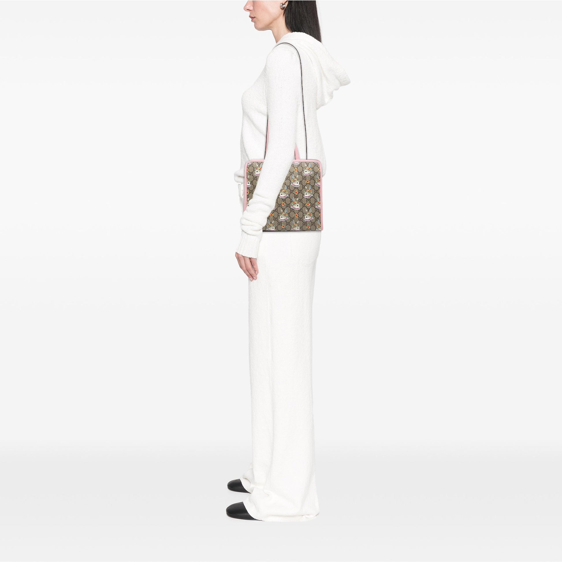 Gucci Yuko Higuchi GG Supreme Floral Rabbit Satchel