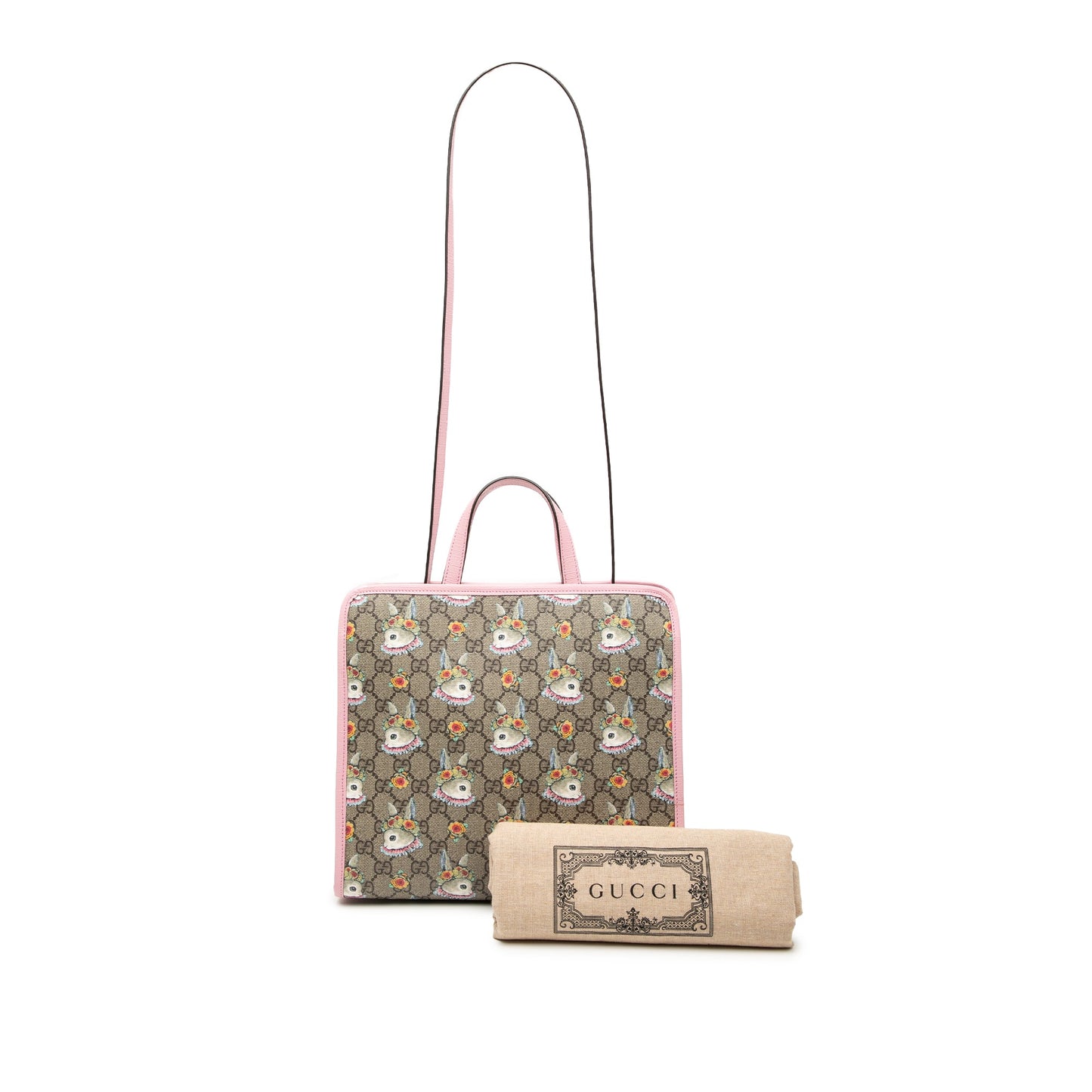 Gucci Yuko Higuchi GG Supreme Floral Rabbit Satchel