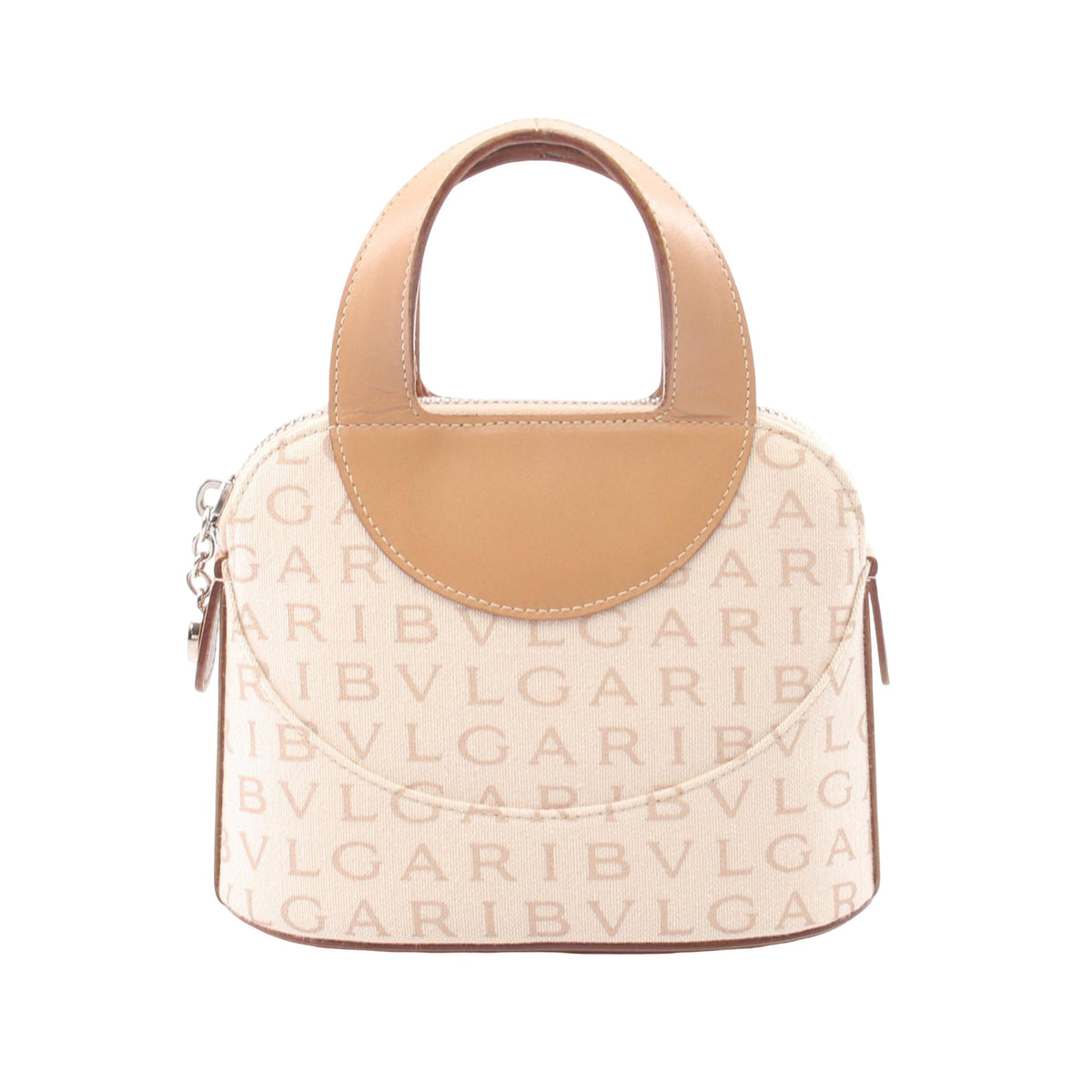 Bvlgari Mini Logomania Canvas Handbag — Beige