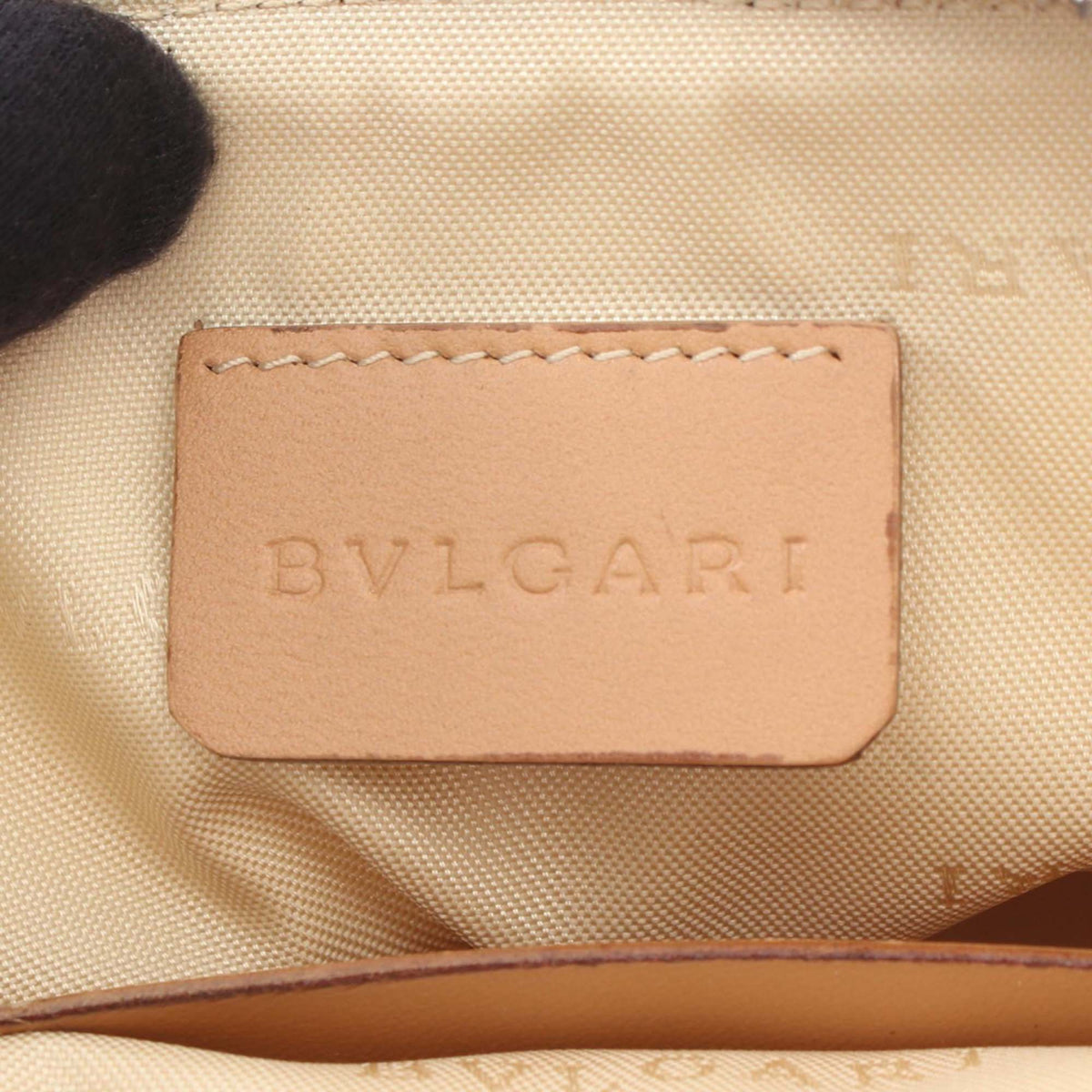 Bvlgari Mini Logomania Canvas Handbag — Beige