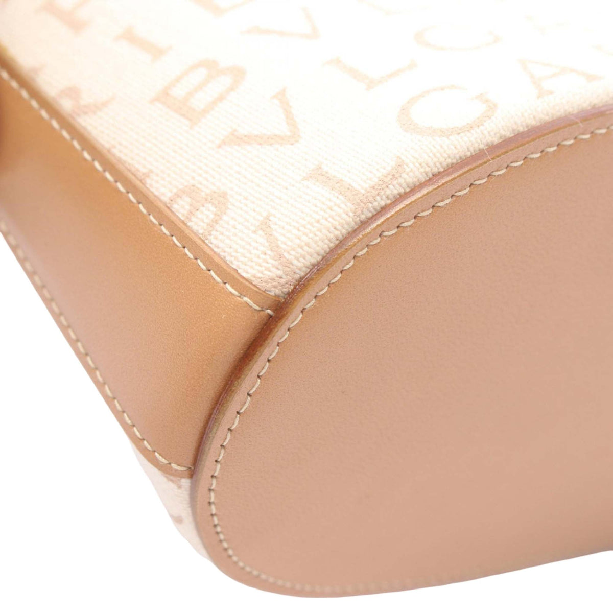 Bvlgari Mini Logomania Canvas Handbag — Beige