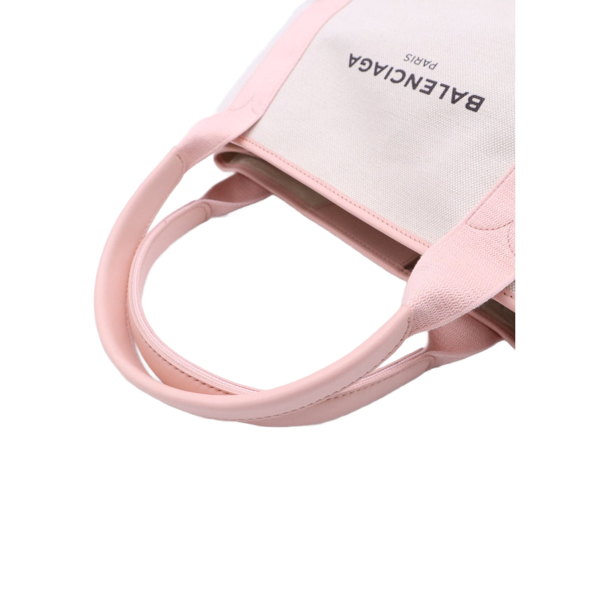 Balenciaga Canvas Navy Cabas Tote S — White