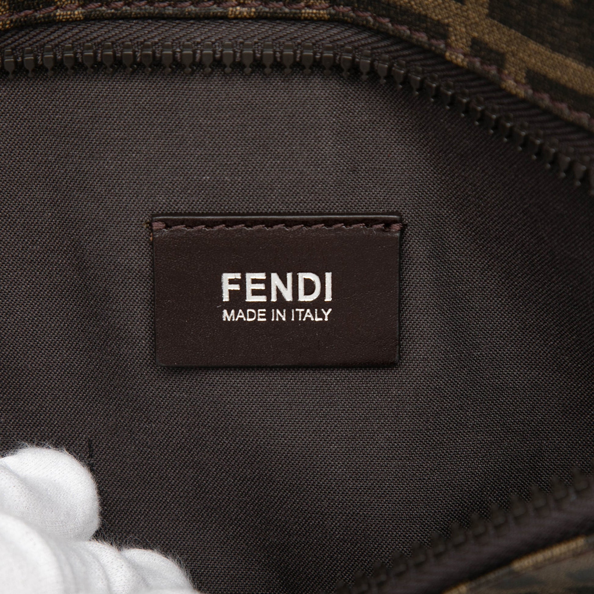 Fendi Zucca Canvas Double Pocket Belt Bag