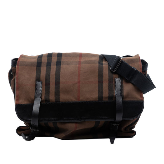 Burberry House Check Canvas Flap Crossbody