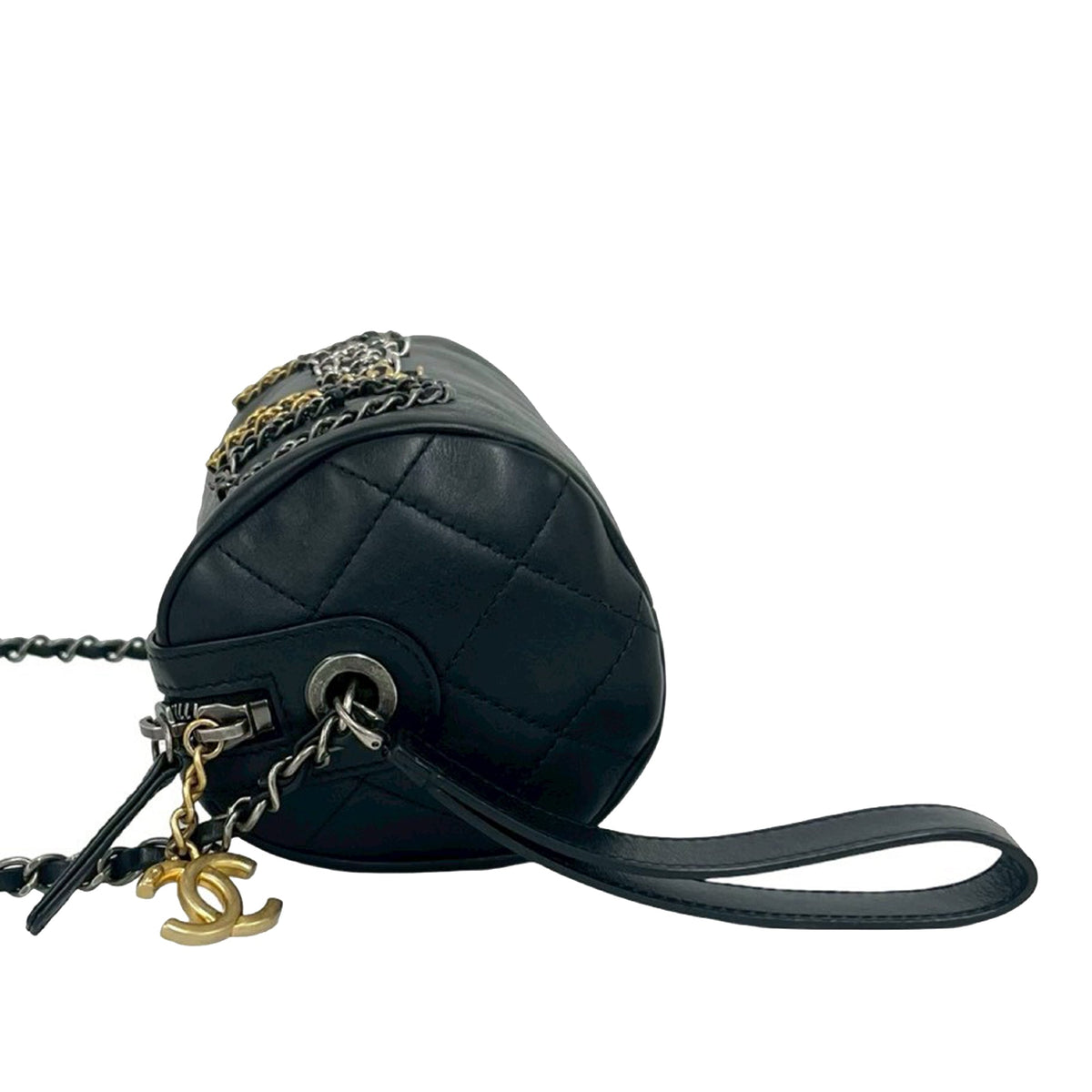 Chanel Calfskin Signature Chain Signe Bowling Bag