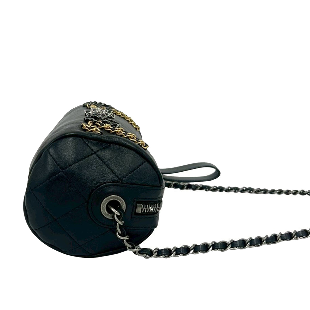 Chanel Calfskin Signature Chain Signe Bowling Bag