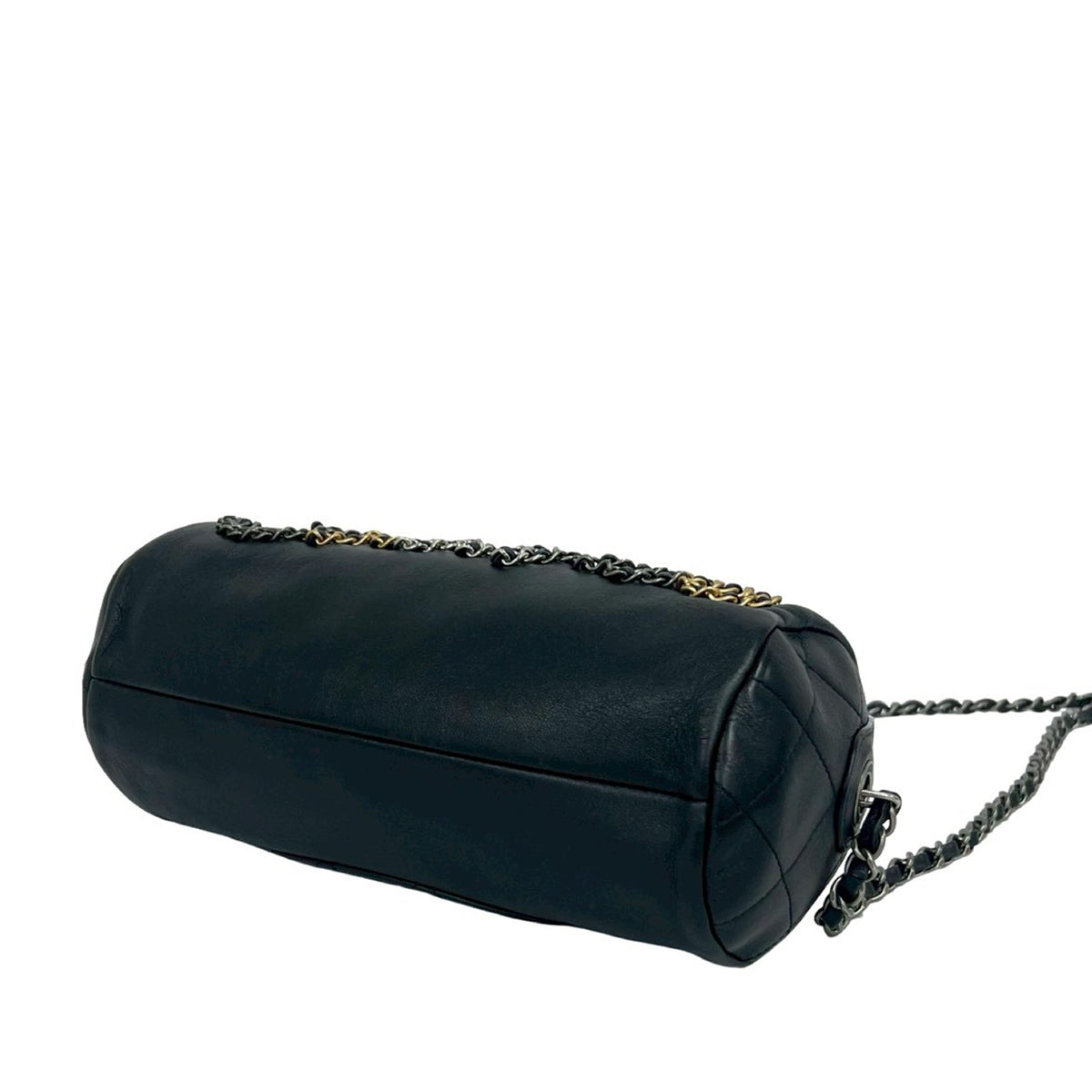 Chanel Calfskin Signature Chain Signe Bowling Bag