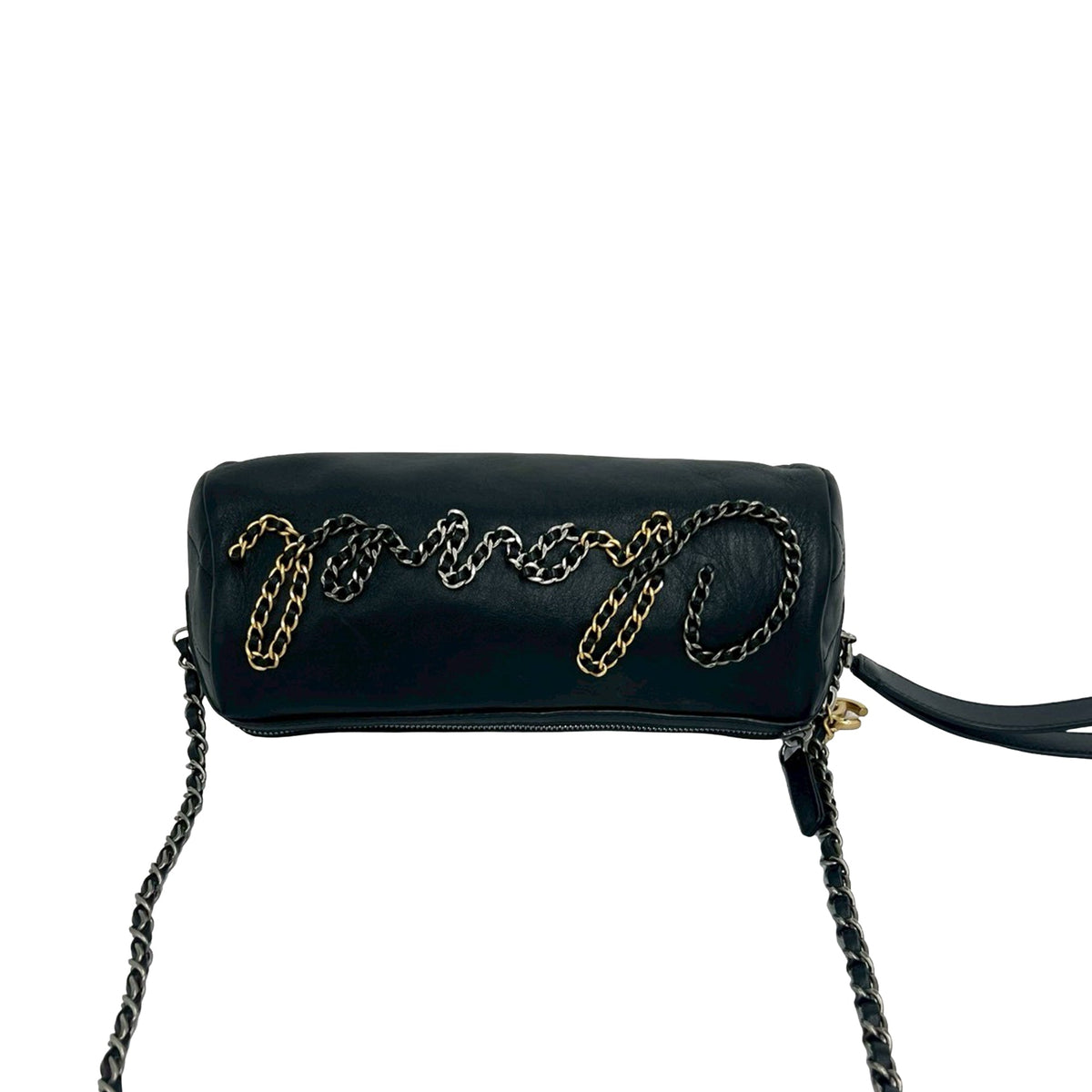 Chanel Calfskin Signature Chain Signe Bowling Bag