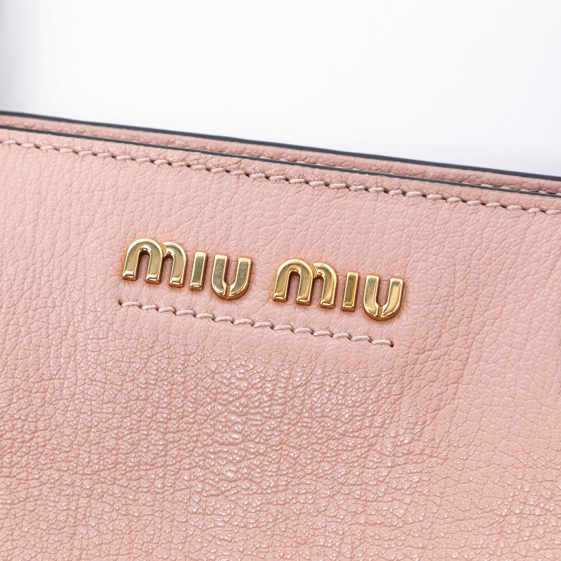 Miu Miu Goatskin Madras Front Pocket Satchel