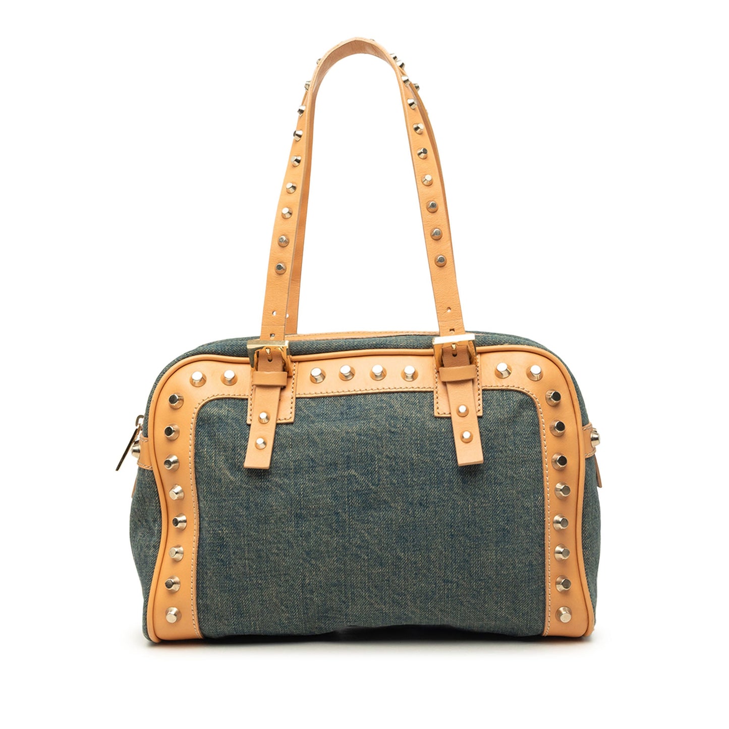 Fendi Studded Denim Shoulder Bag