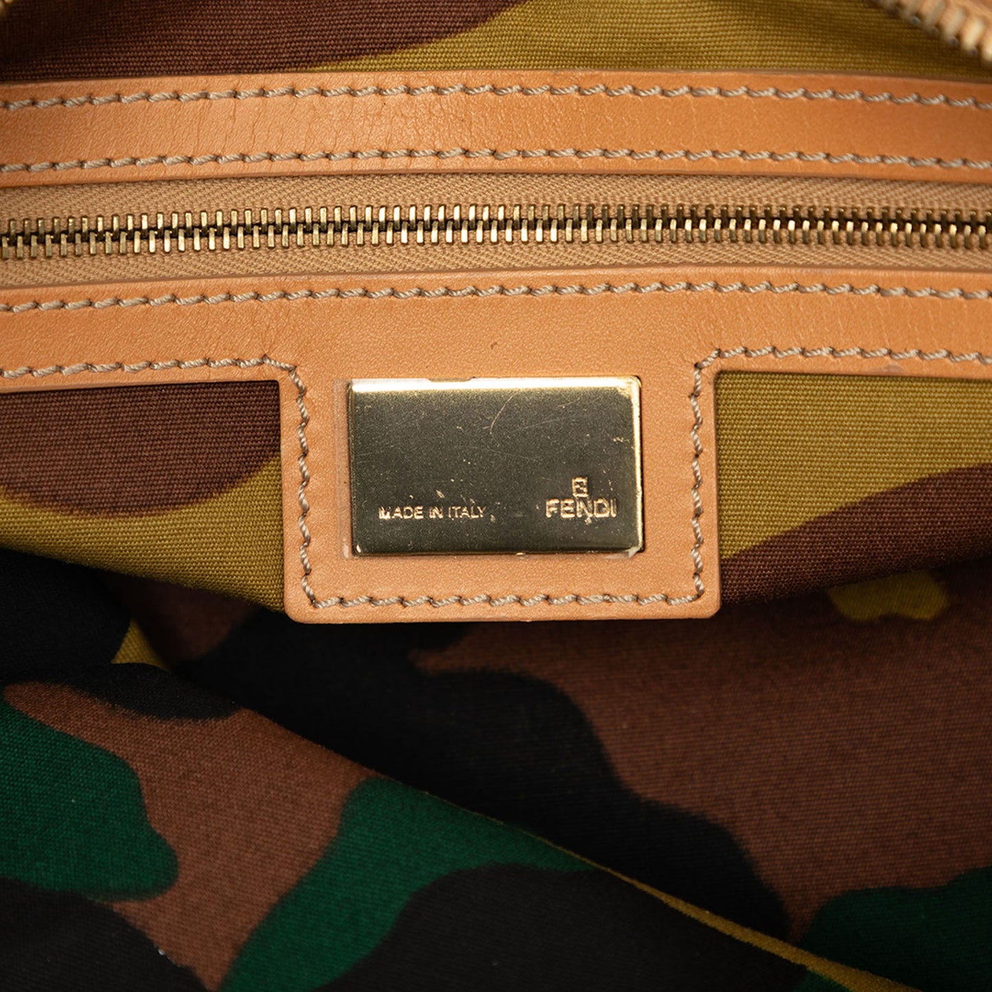 Fendi Studded Denim Shoulder Bag