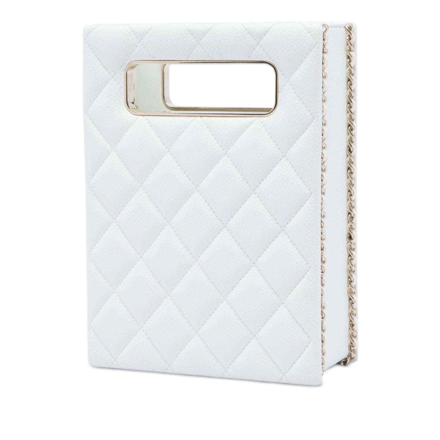 Chanel Mini Quilted Caviar Cut Out Evening Tote