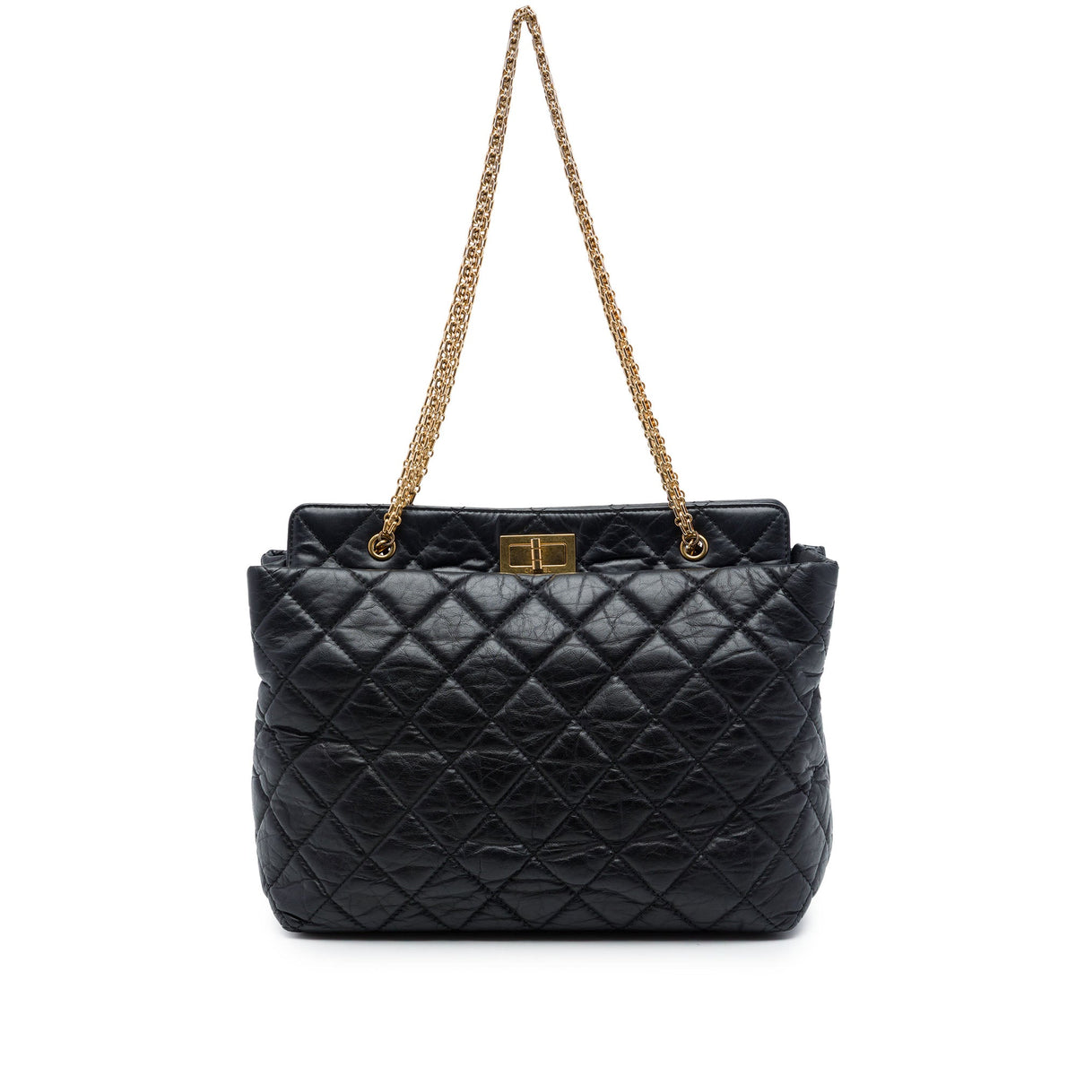 Chanel Quilted Aged Calfskin Reissue 2.55 Tote — Black