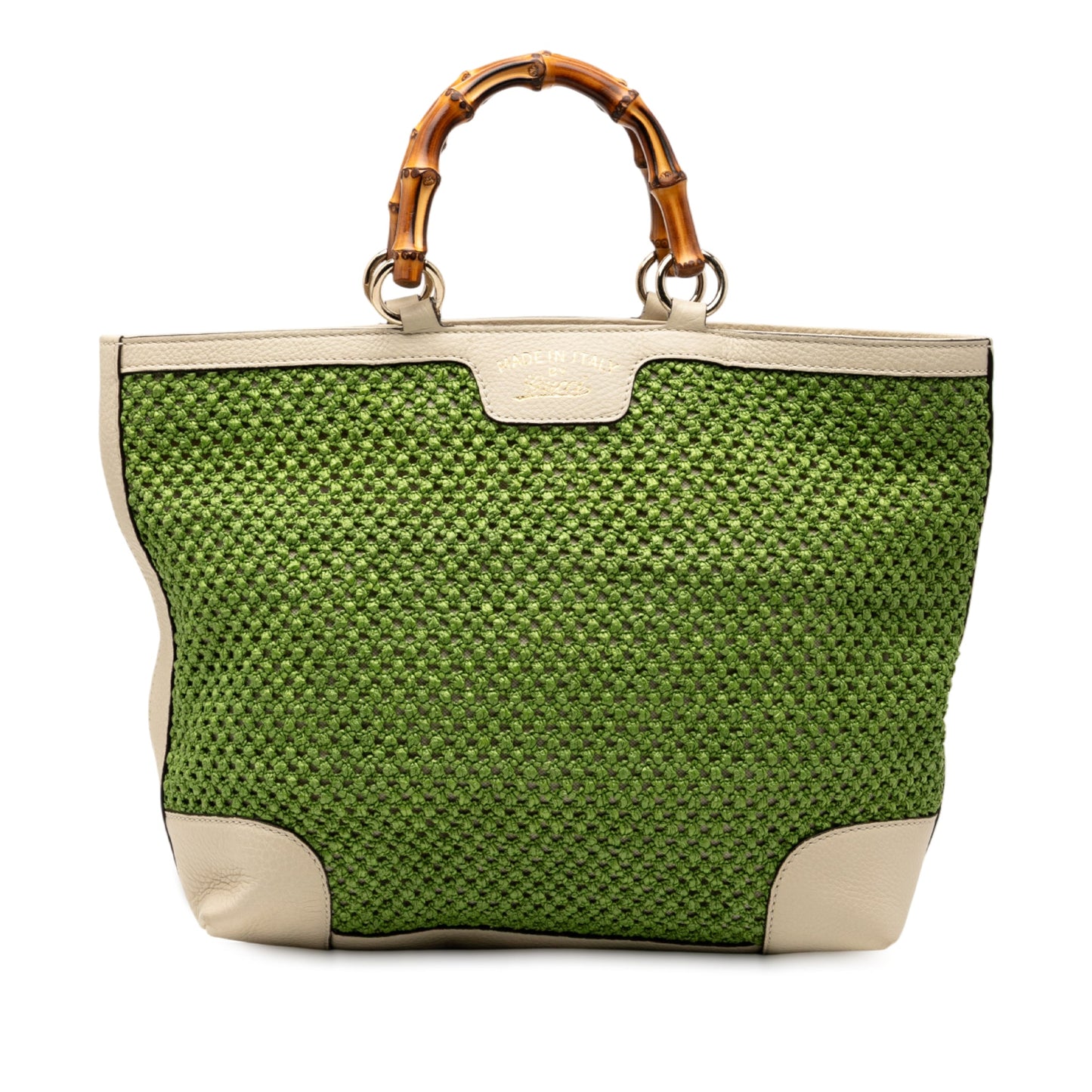 Gucci Large Raffia Bamboo Shopper Tote