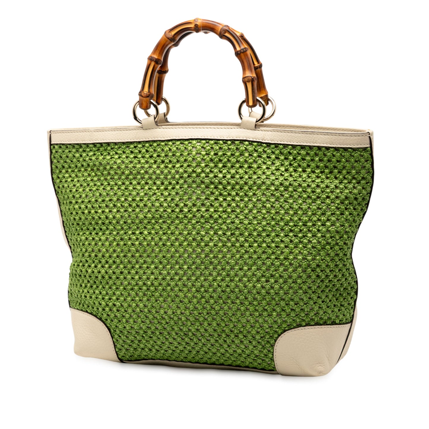 Gucci Large Raffia Bamboo Shopper Tote