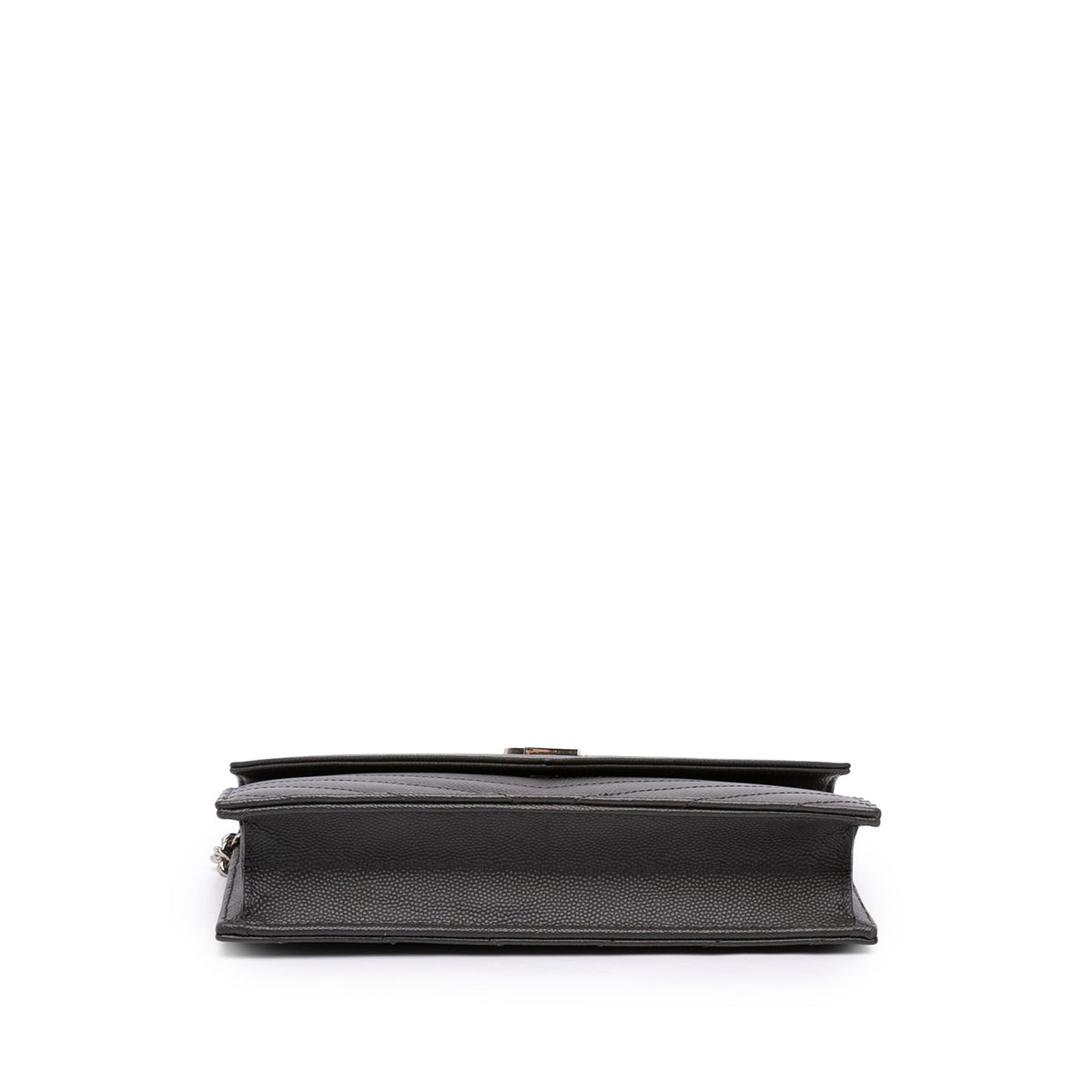 Saint Laurent Grain De Poudre Chevron Cassandre Envelope Chain Wallet