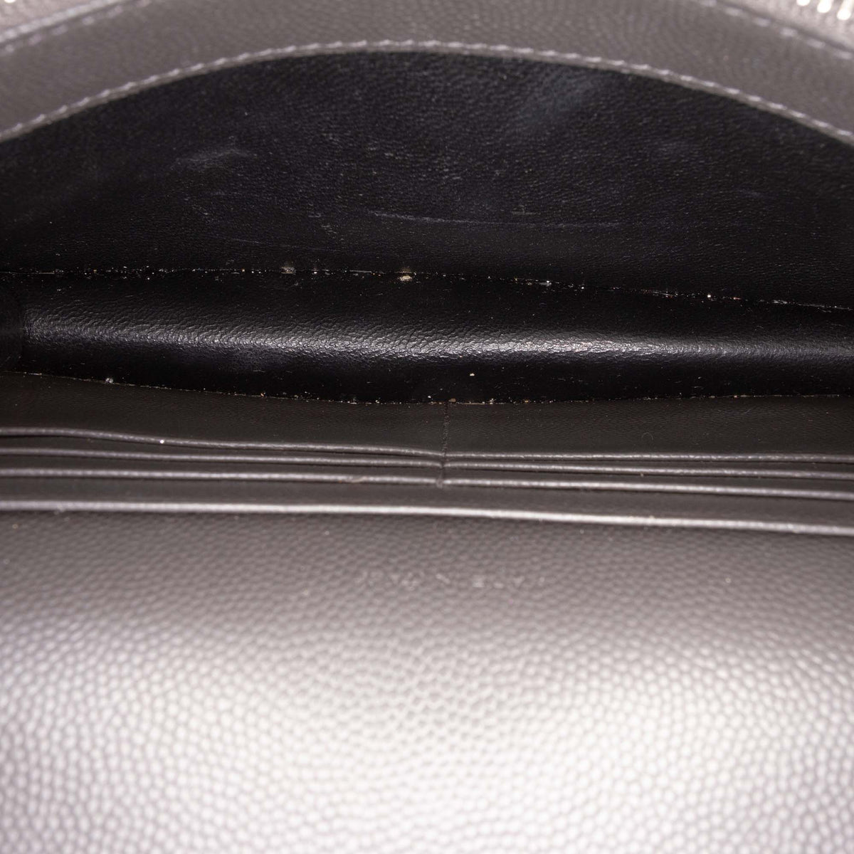 Saint Laurent Grain De Poudre Chevron Cassandre Envelope Chain Wallet