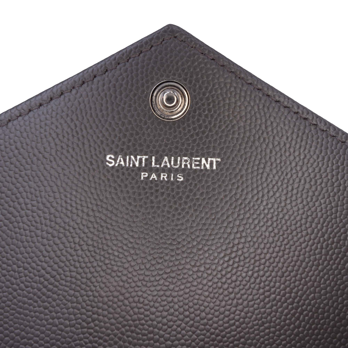 Saint Laurent Grain De Poudre Chevron Cassandre Envelope Chain Wallet