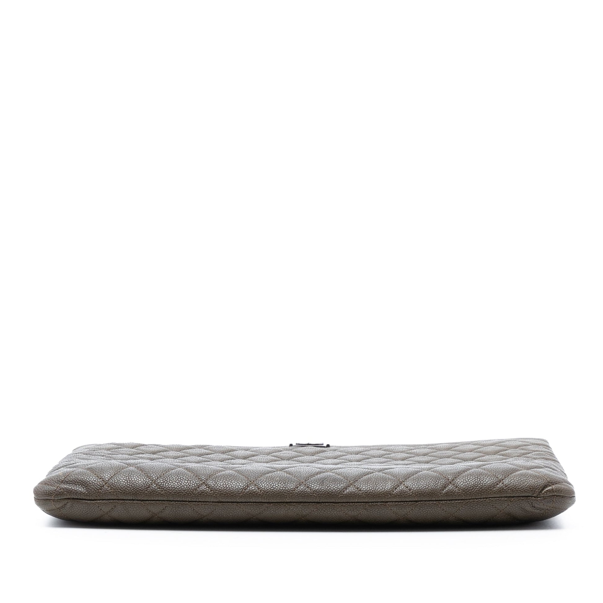 Chanel Large Quilted Caviar Boy O Case Clutch