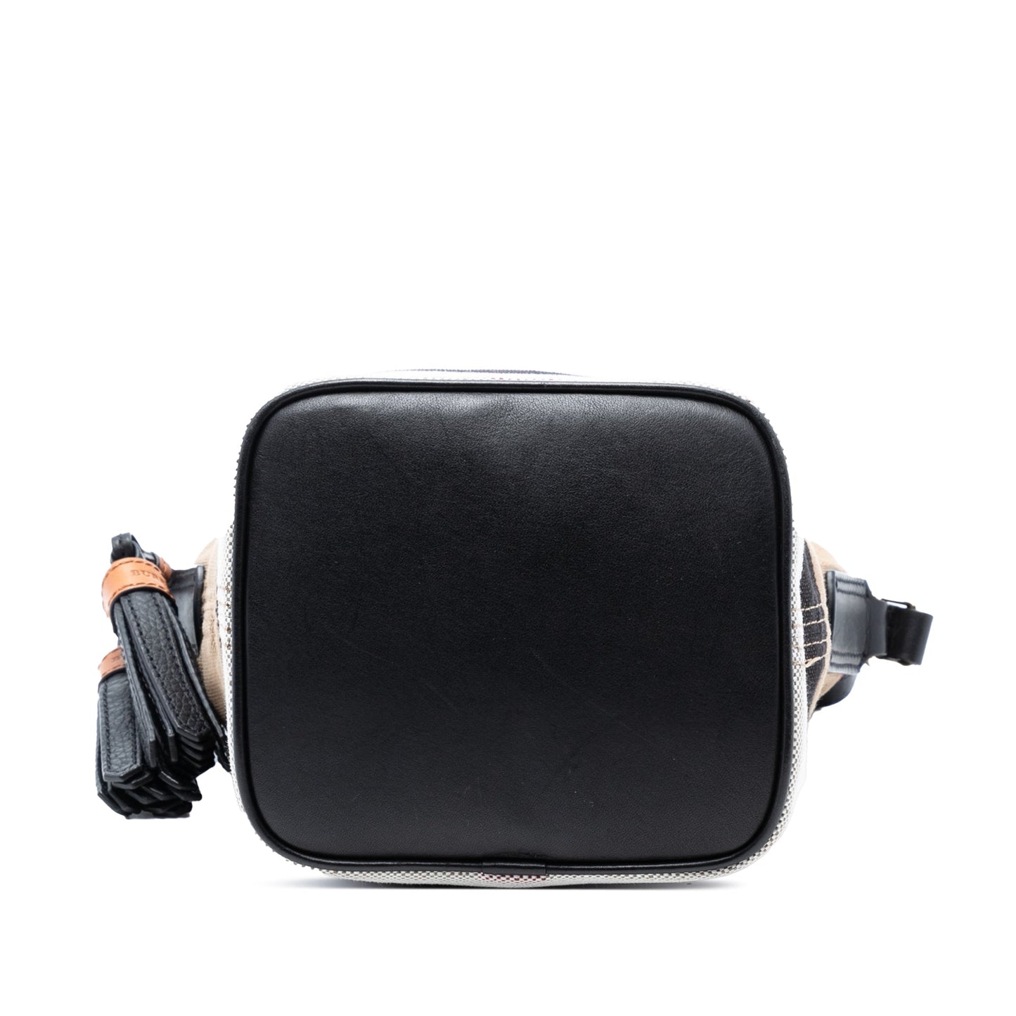 Burberry Mini Mega Check Canvas Ashby Tassel Bucket Bag