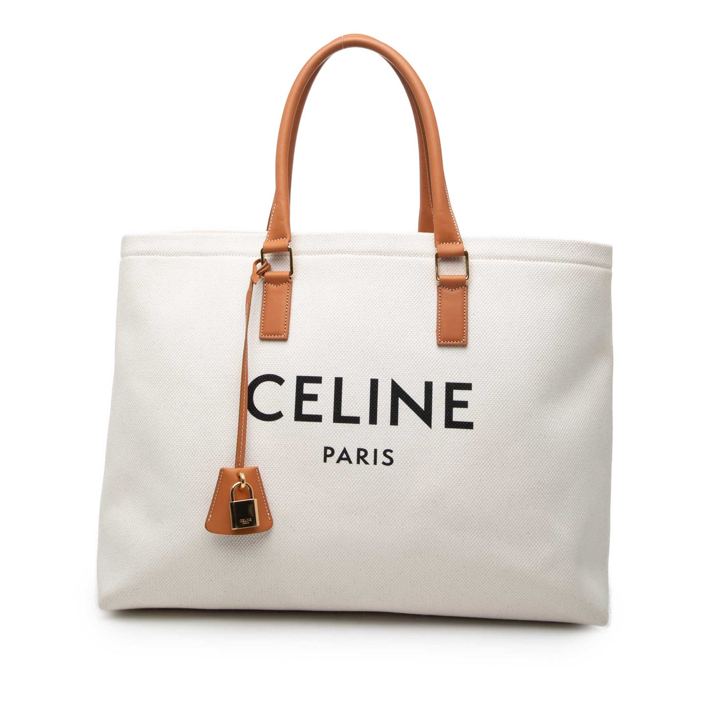 Celine Small Canvas Logo Print Horizontal Cabas Tote
