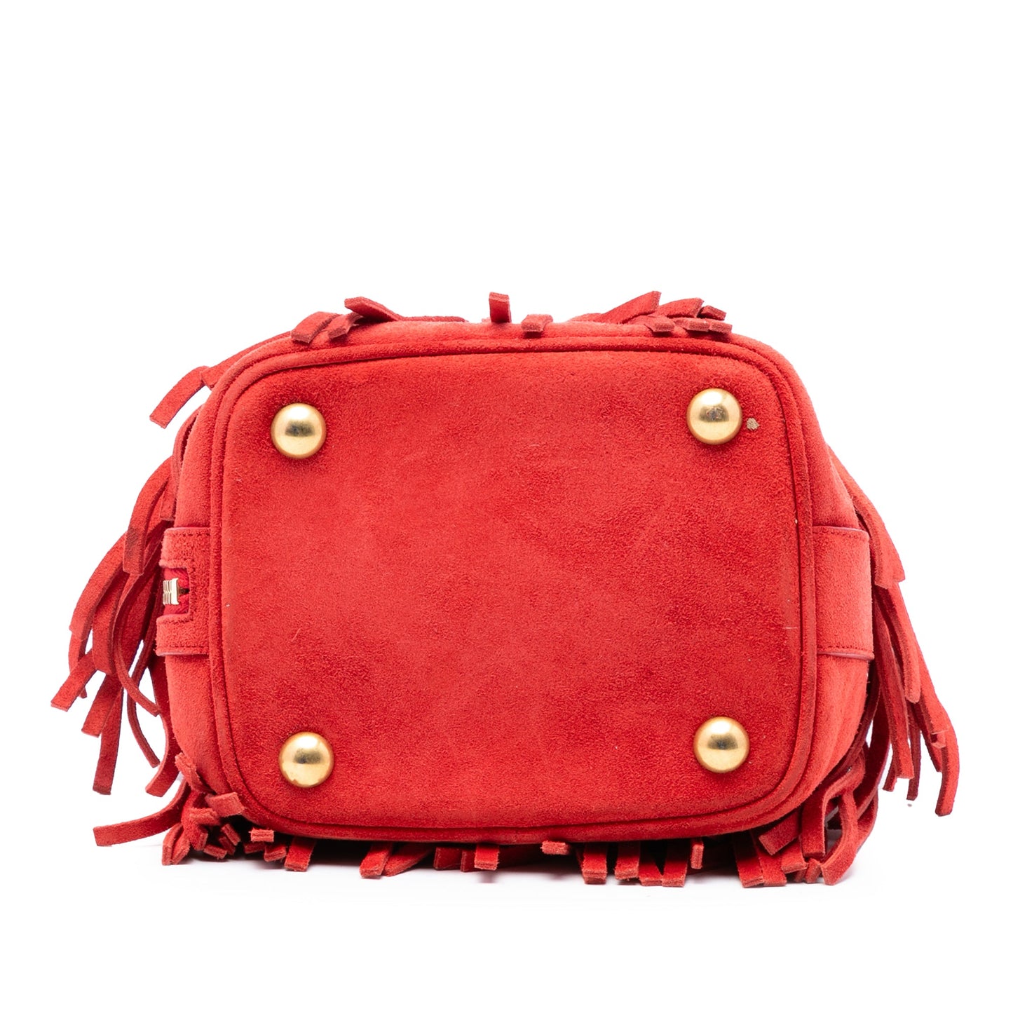 Saint Laurent Small Suede Emmanuelle Fringe Bucket Bag