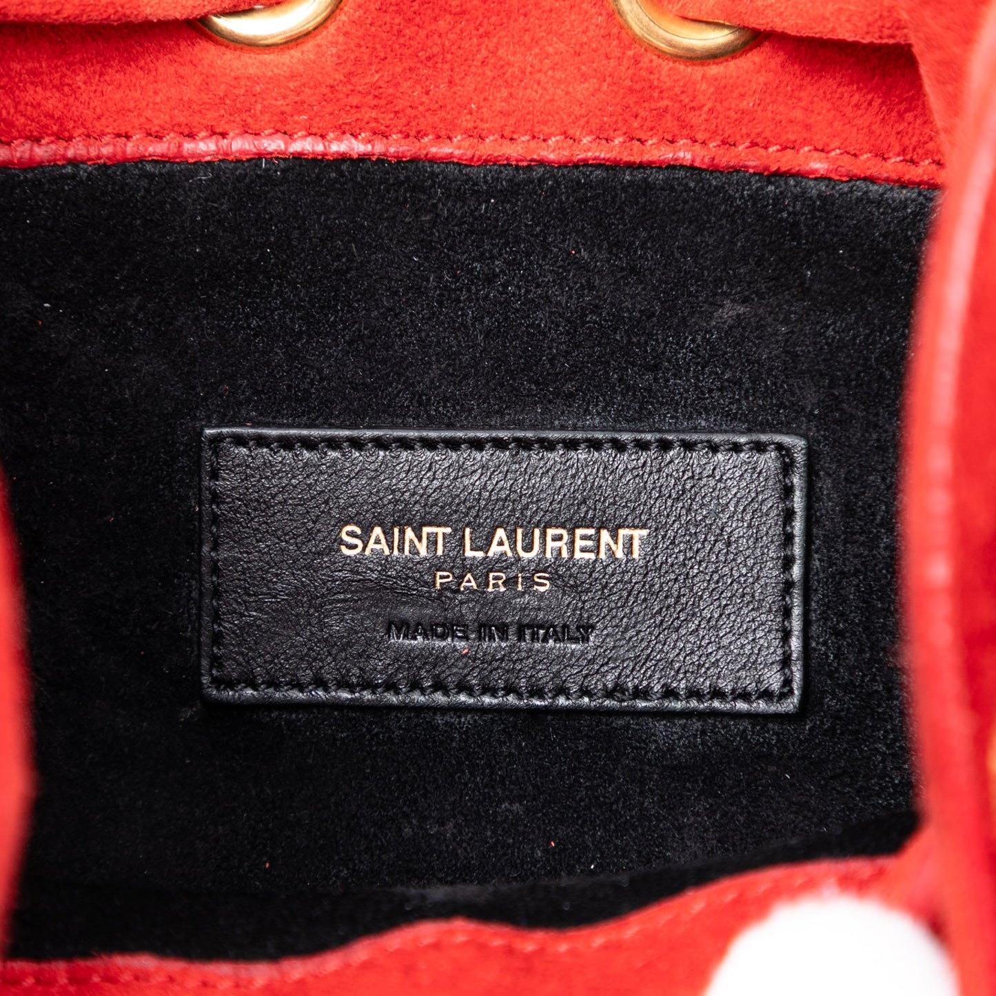 Saint Laurent Small Suede Emmanuelle Fringe Bucket Bag