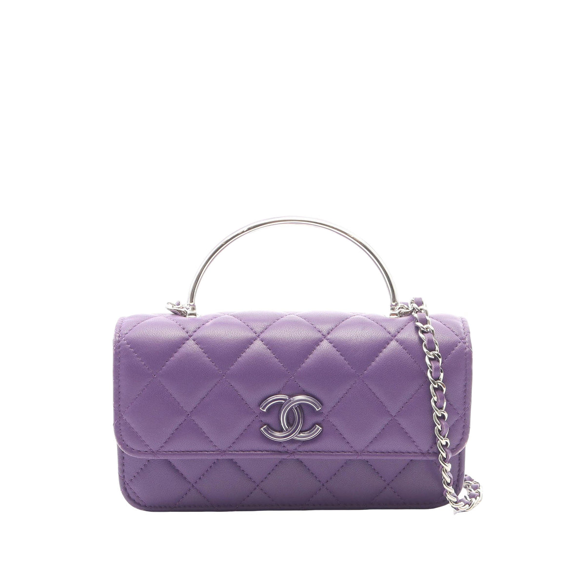 Chanel Mini CC Quilted Lambskin Top Handle Bag