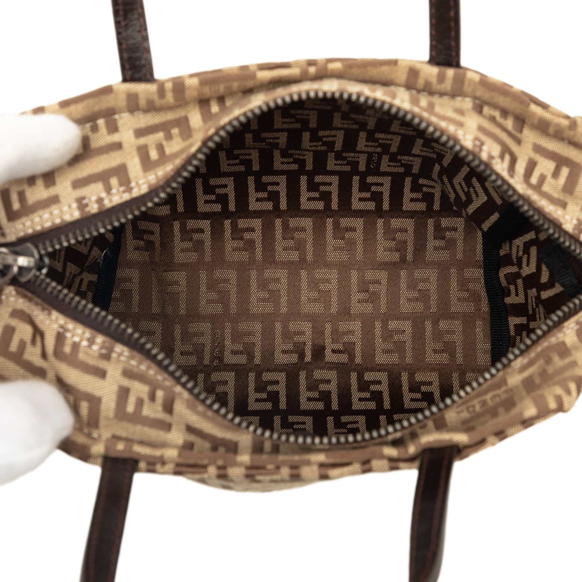 Fendi Mini Zucchino Canvas Handbag