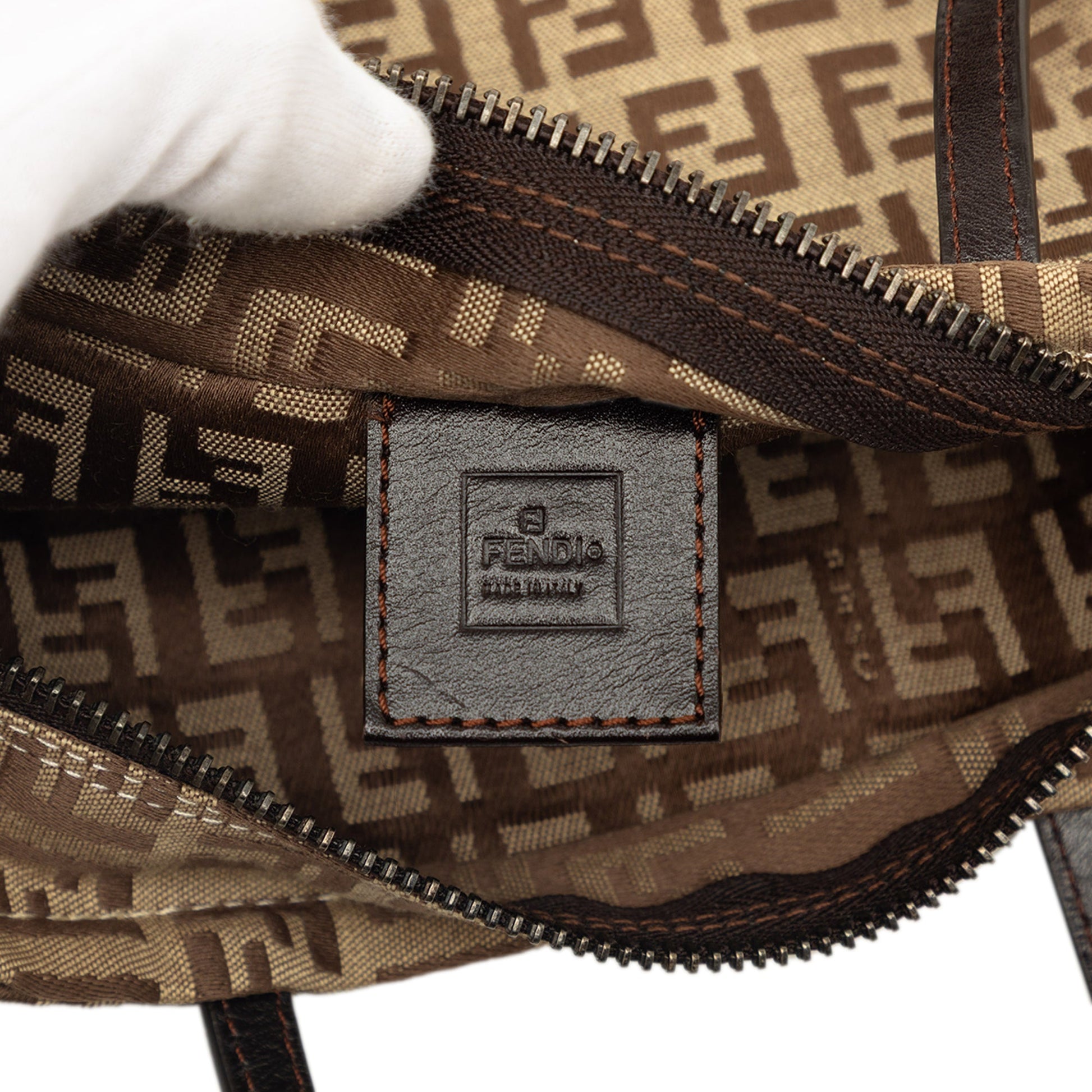 Fendi Mini Zucchino Canvas Handbag