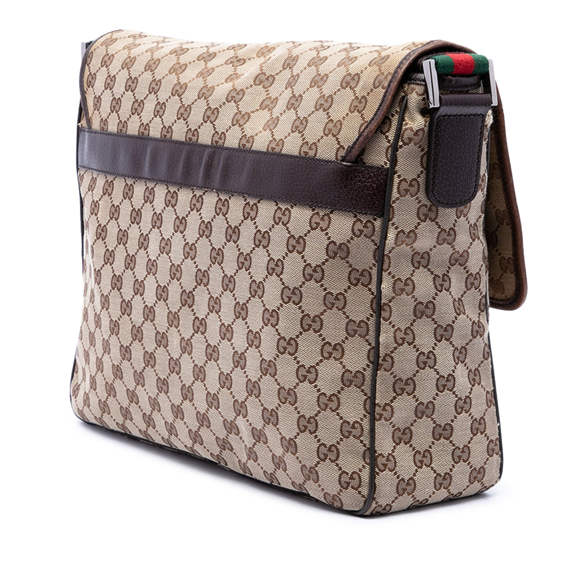 Gucci GG Canvas Web Flap Messenger Bag