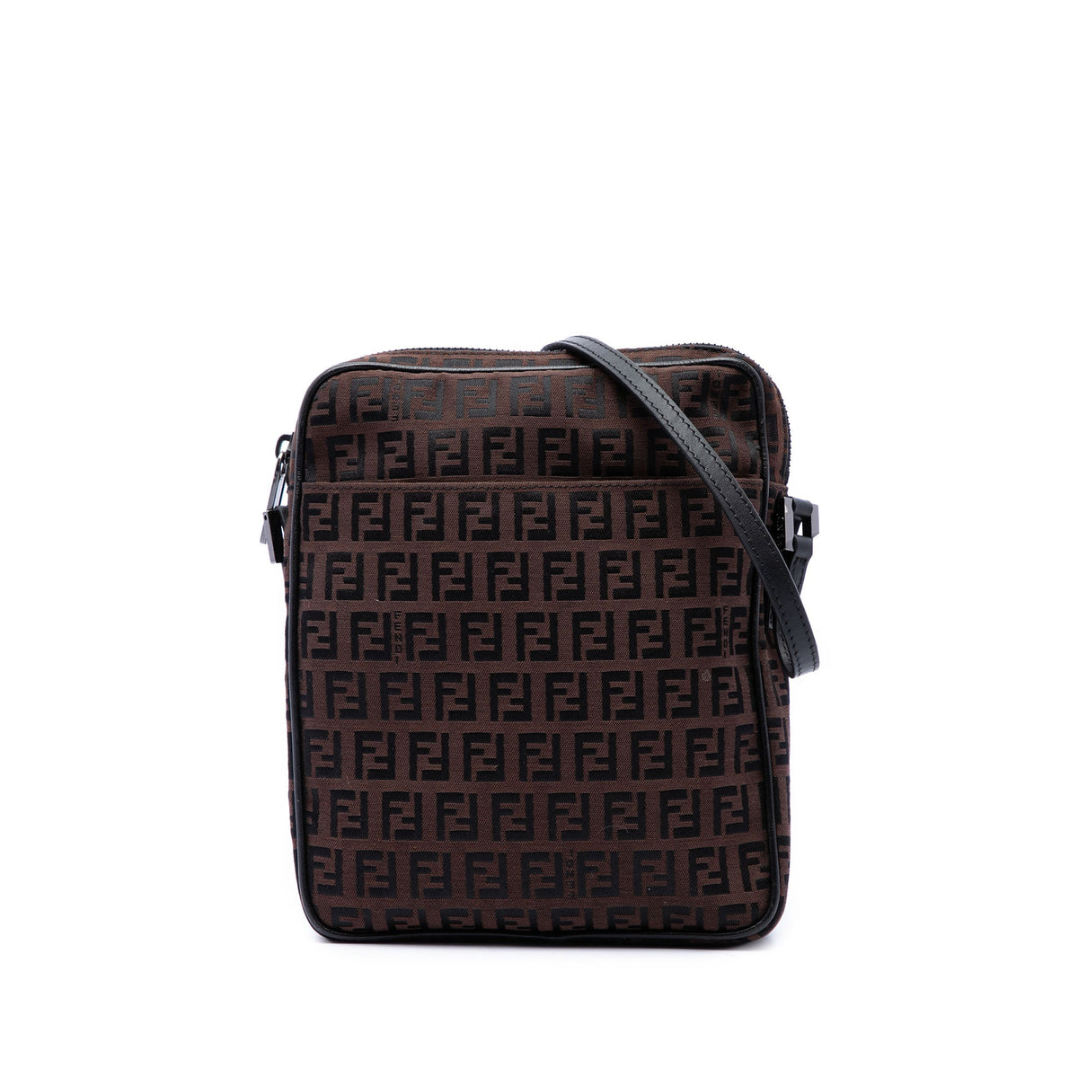 Fendi Zucchino Canvas Crossbody — Brown