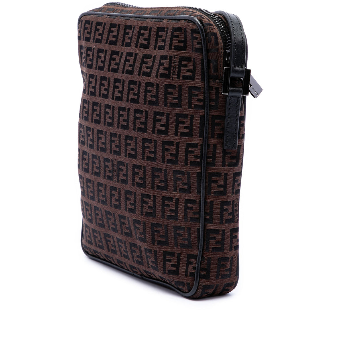Fendi Zucchino Canvas Crossbody — Brown