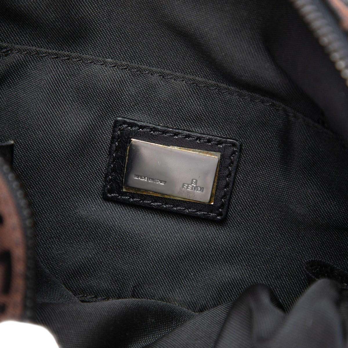Fendi Zucchino Canvas Crossbody — Brown