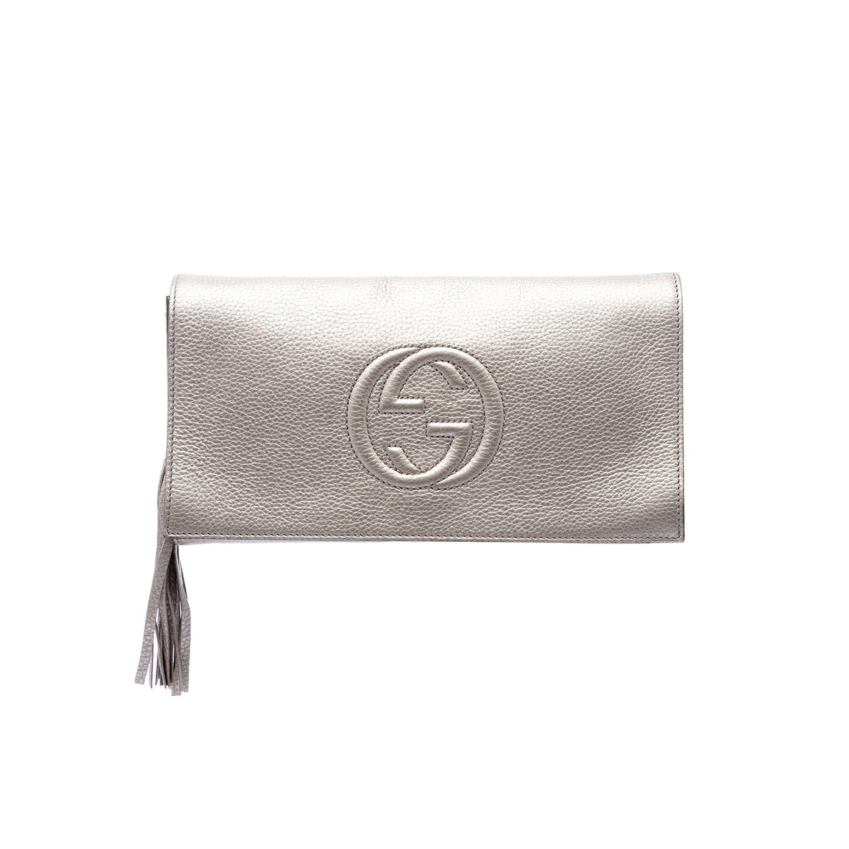 Gucci Metallic Calfskin Soho Disco Clutch — Gold