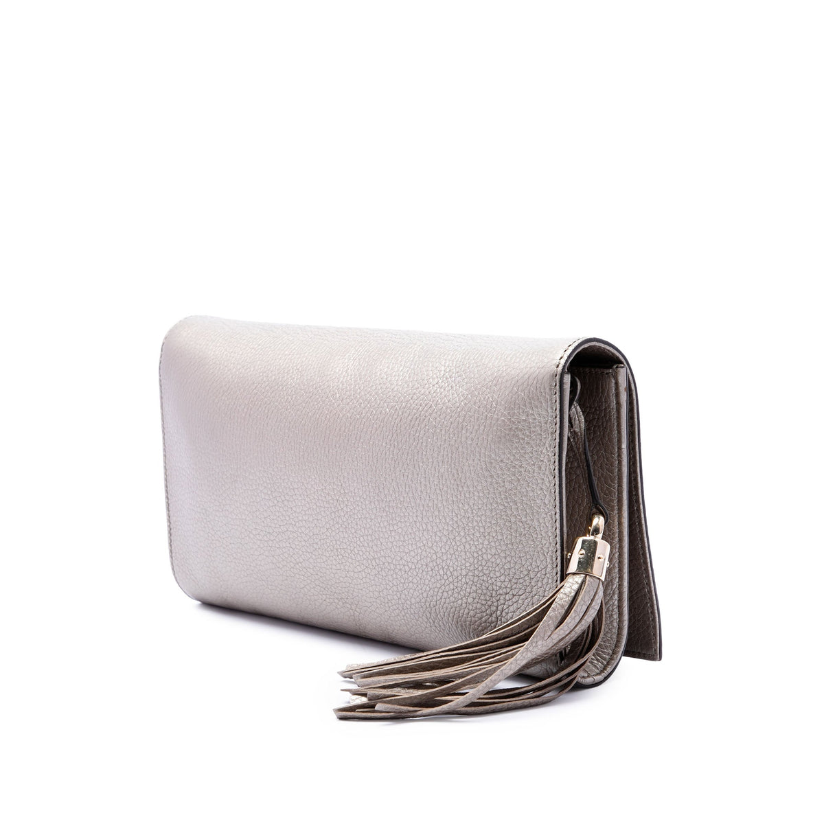 Gucci Metallic Calfskin Soho Disco Clutch — Gold