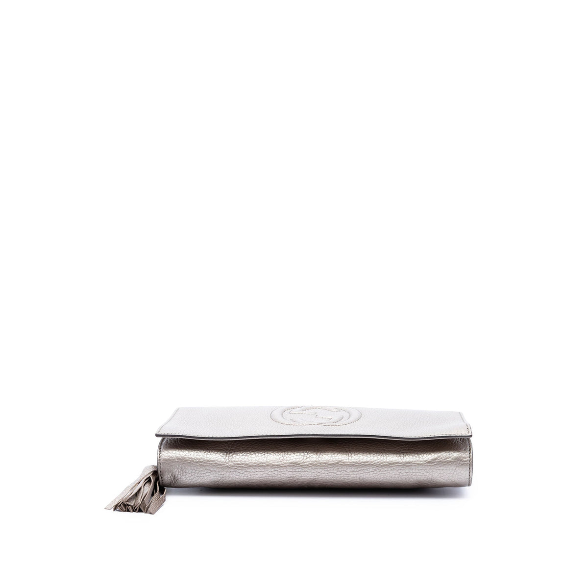 Gucci Metallic Calfskin Soho Disco Clutch — Gold
