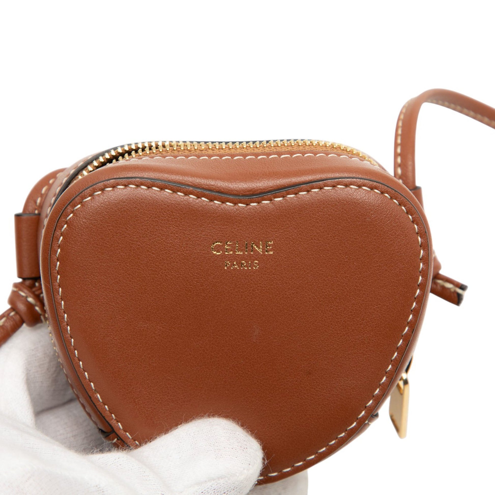 Celine Micro Leather Heart Crossbody