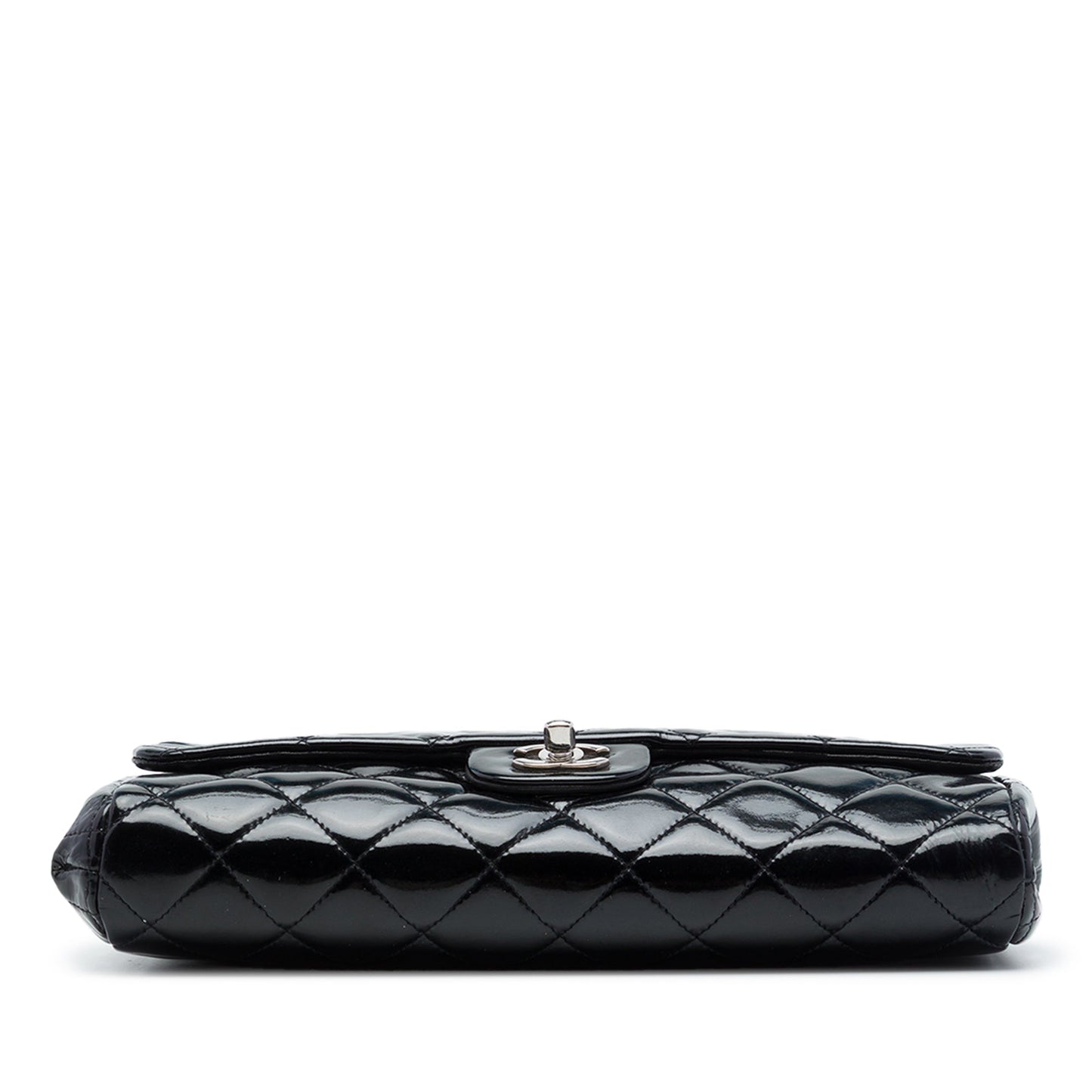 Chanel CC Quilted Patent Flap Clutch with Chain