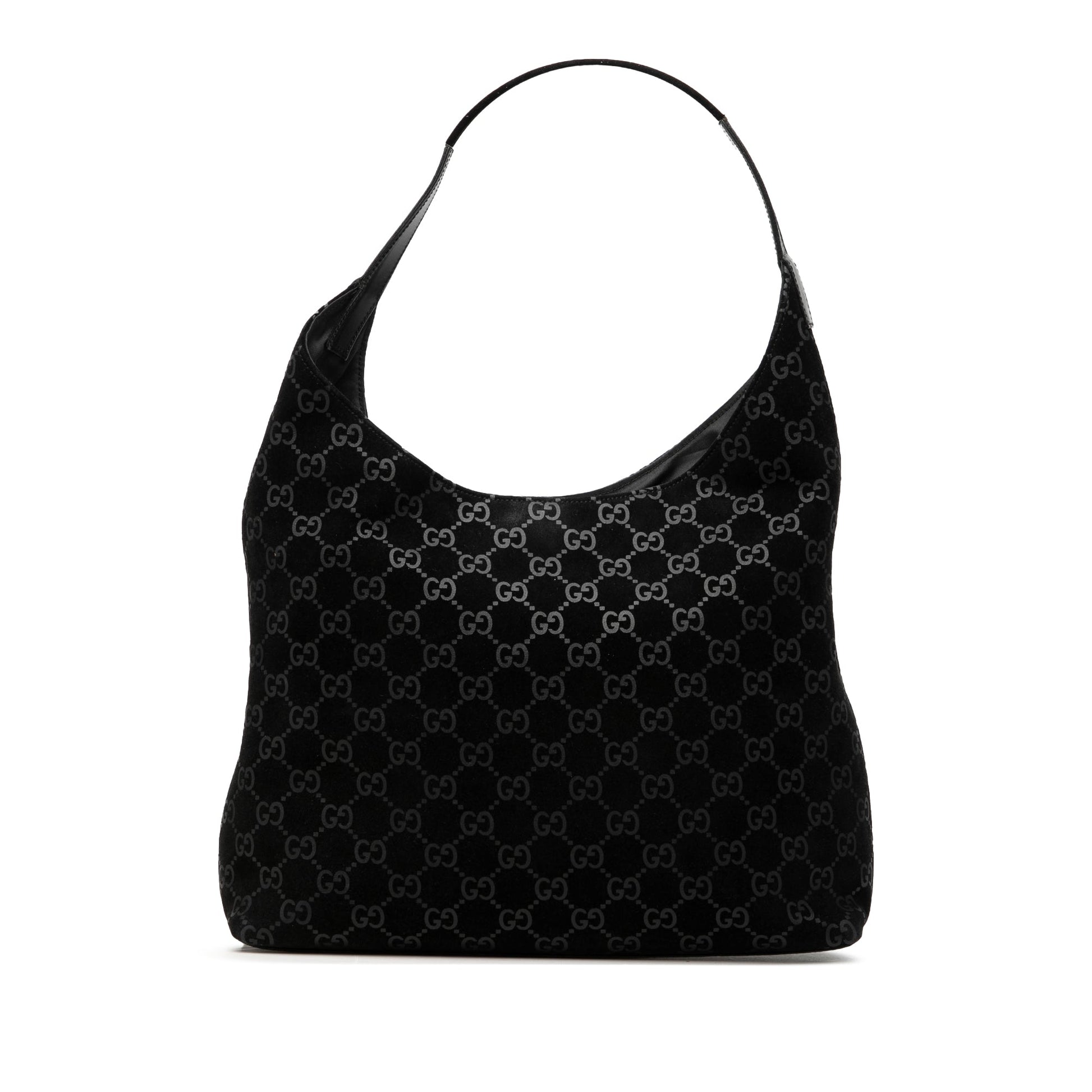 Gucci GG Suede Metal Handle Shoulder Bag