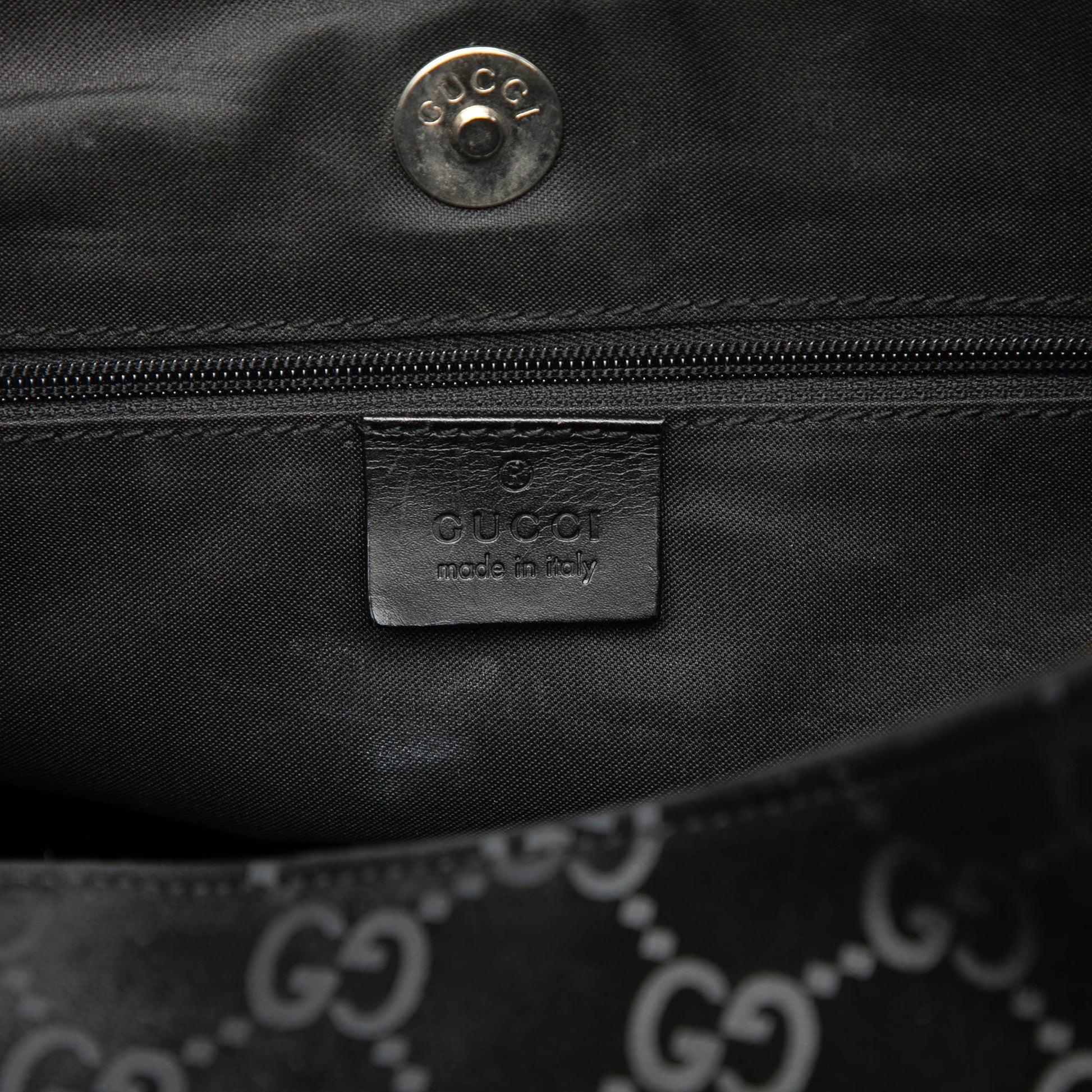 Gucci GG Suede Metal Handle Shoulder Bag