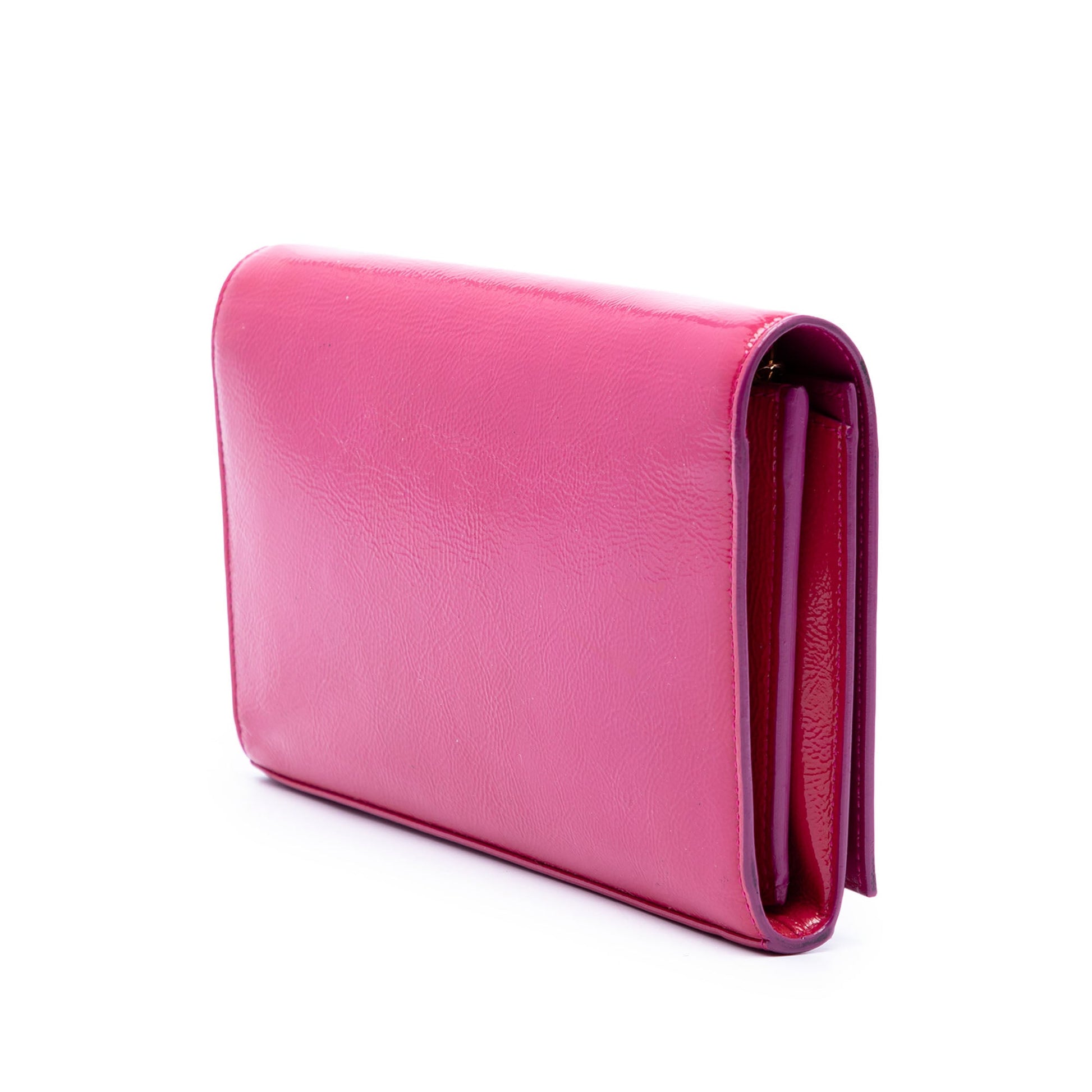 Saint Laurent Patent Monogram Kate Wallet on Chain