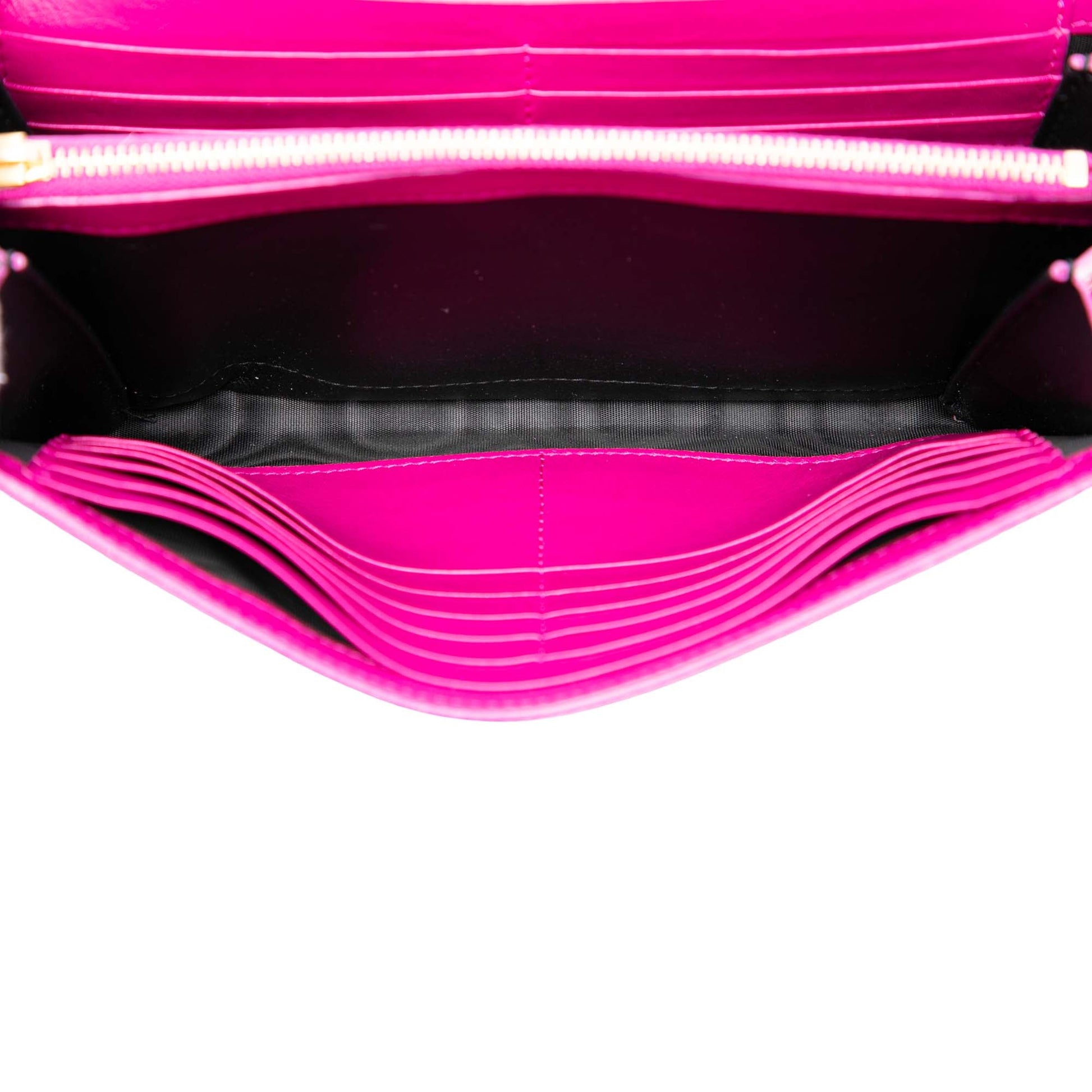 Saint Laurent Patent Monogram Kate Wallet on Chain