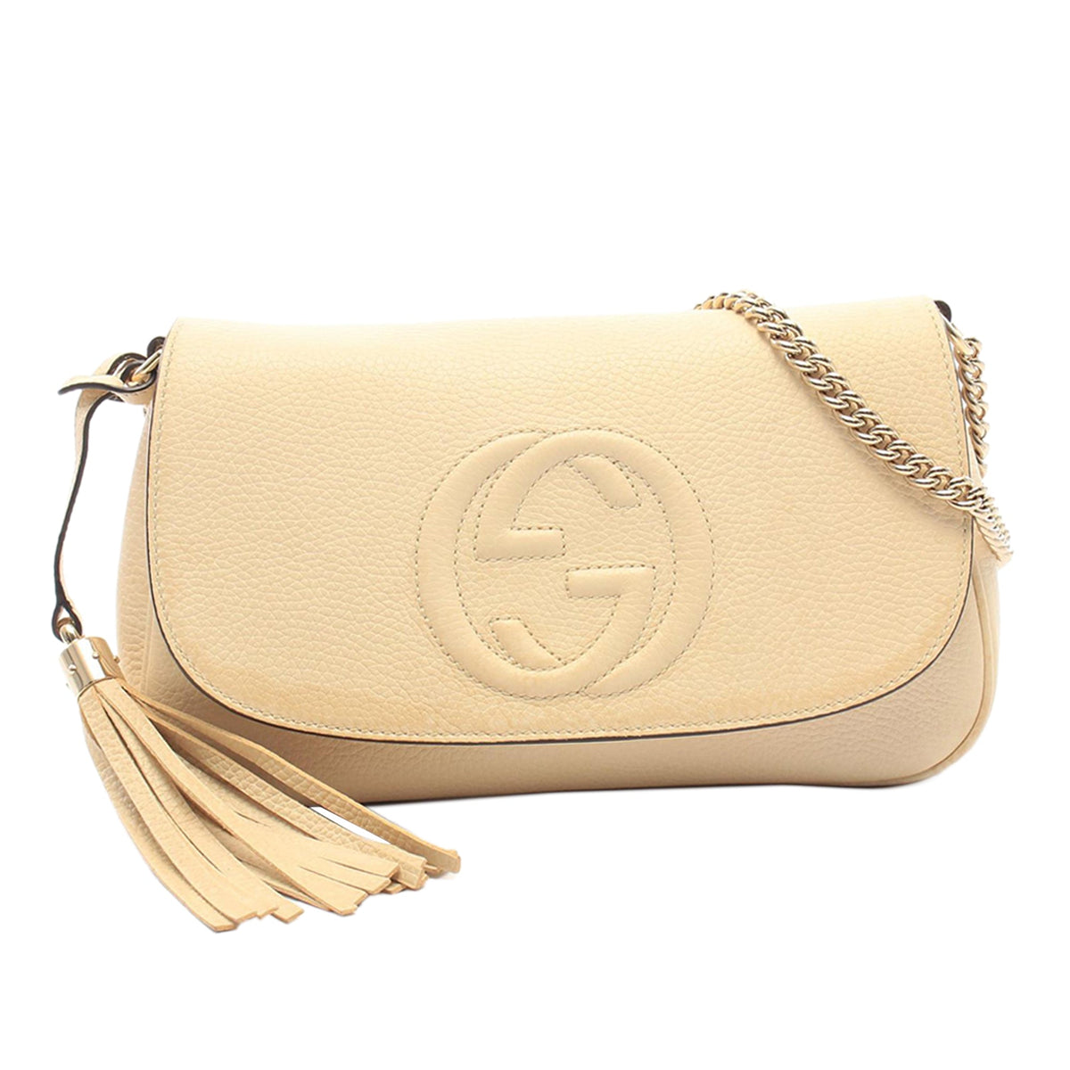 Gucci Medium Calfskin Soho Chain Flap Crossbody — Brown