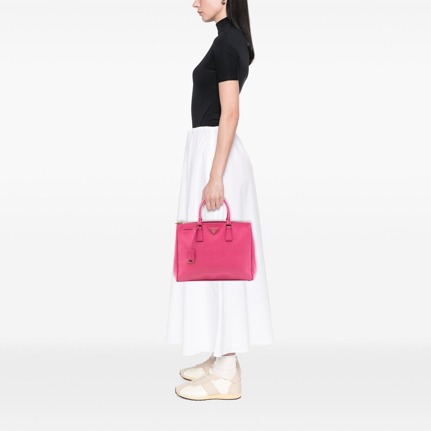 Prada Medium Saffiano Lux Galleria Double Zip Satchel